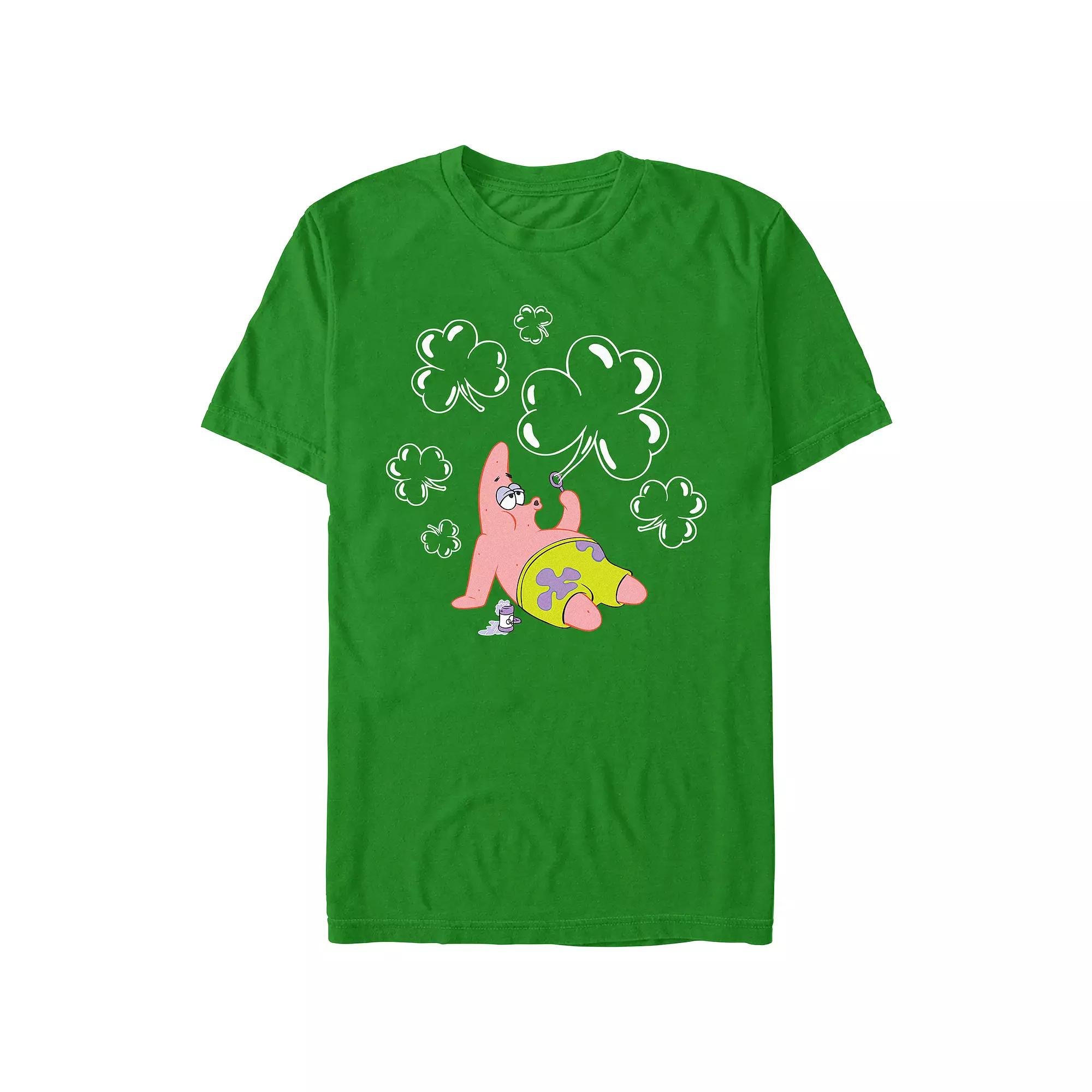 Men's SpongeBob SquarePants Patrick Clover Bubbles Graphic Tee,  Product Image