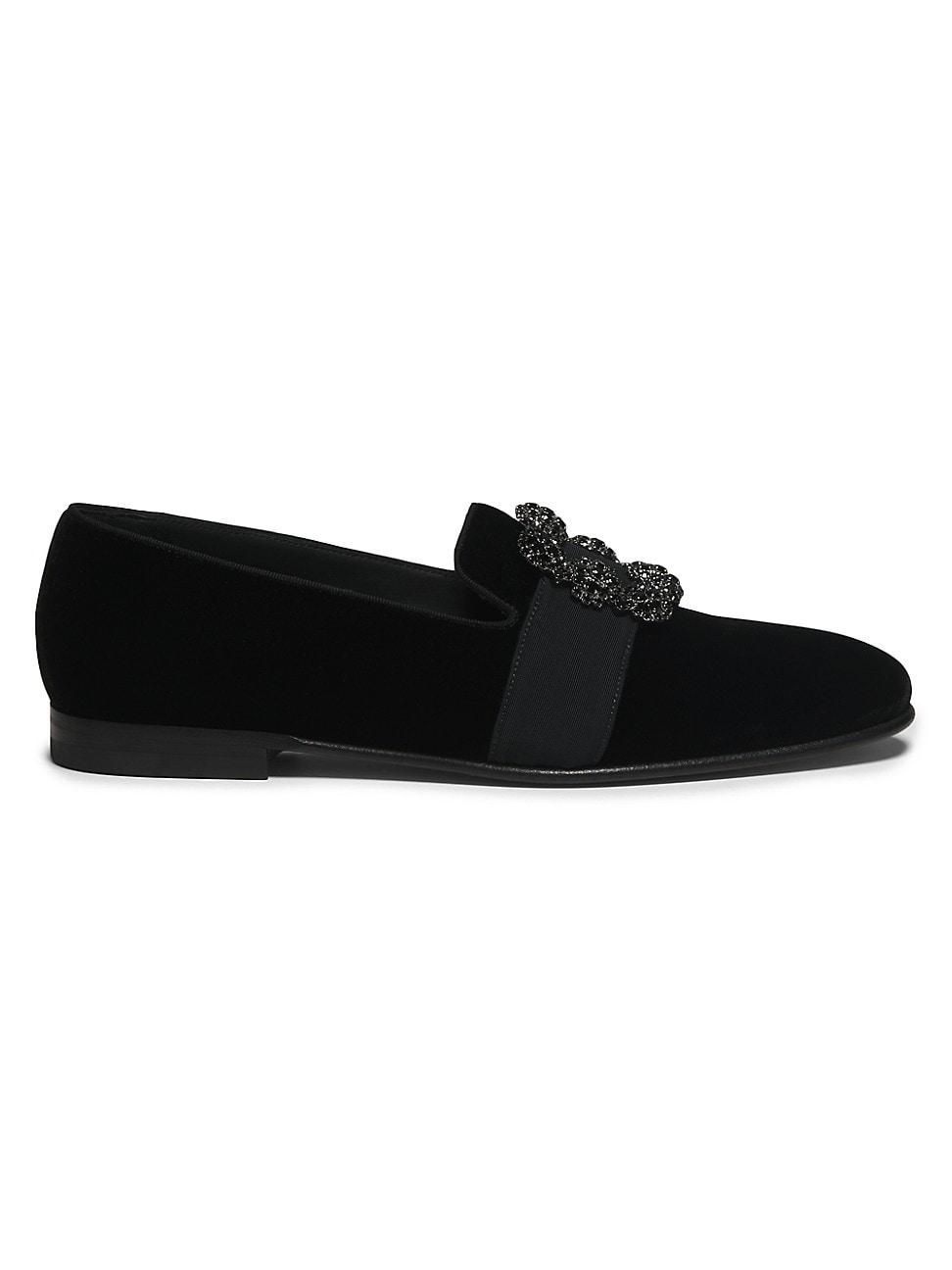 Mens Carlton Crystal-Buckle Loafers Product Image