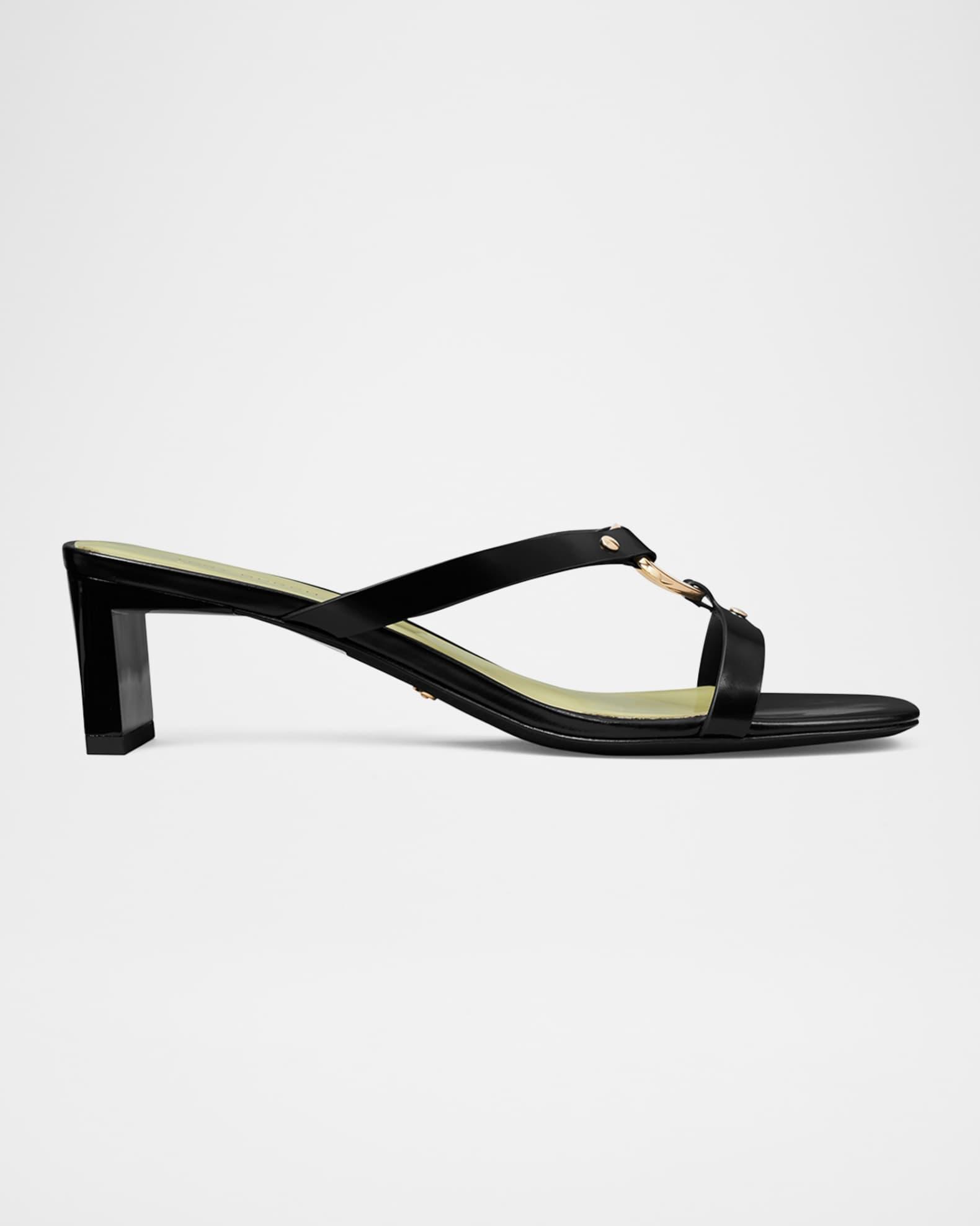 Leather Ring Heeled Slide Sandals Product Image