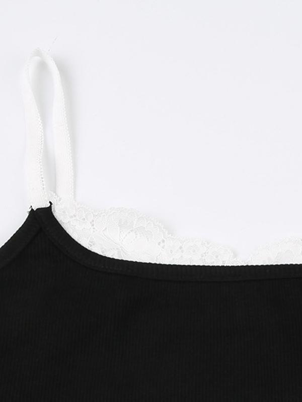Contrast Lace Trim Cami Top Product Image