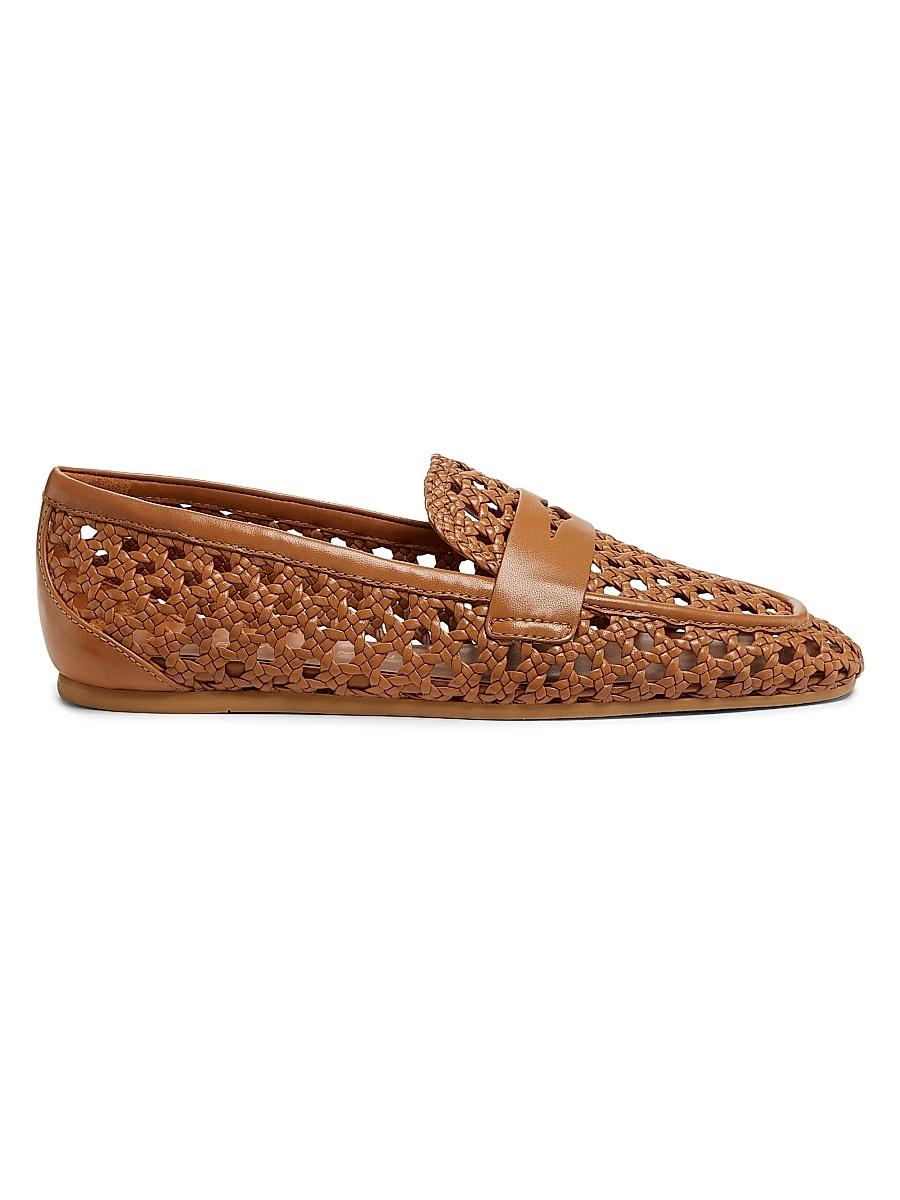 Womens Thea Woven Leather Loafers Product Image