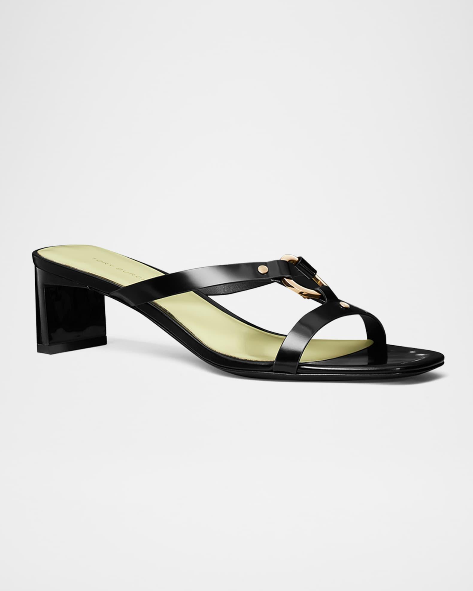 Leather Ring Heeled Slide Sandals Product Image