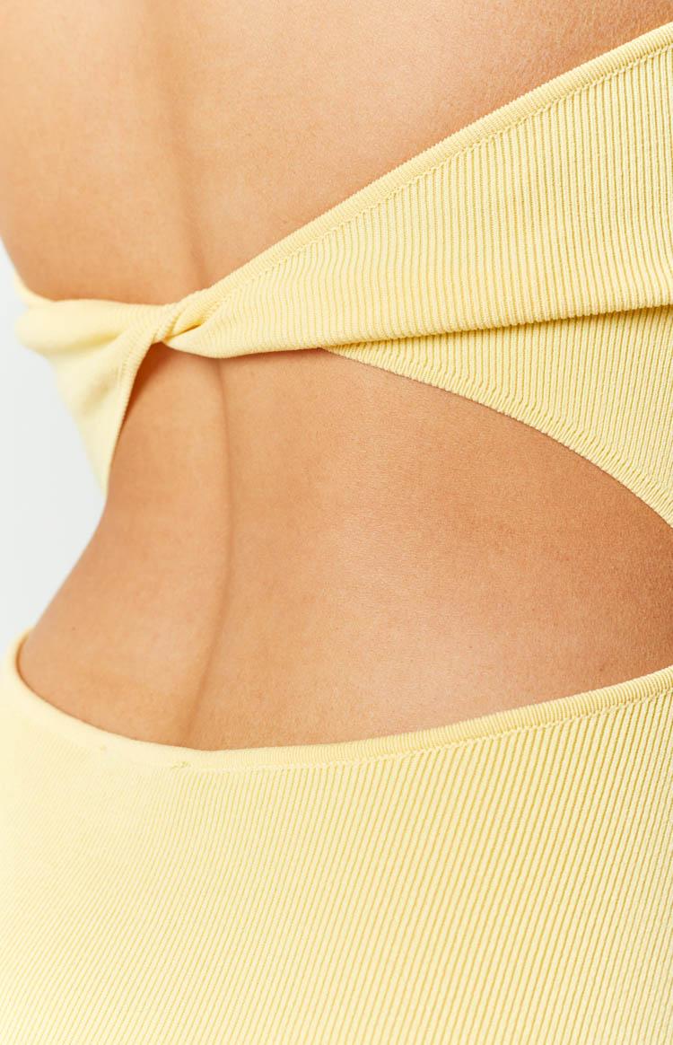 Lady Yellow Halter Mini Dress Product Image