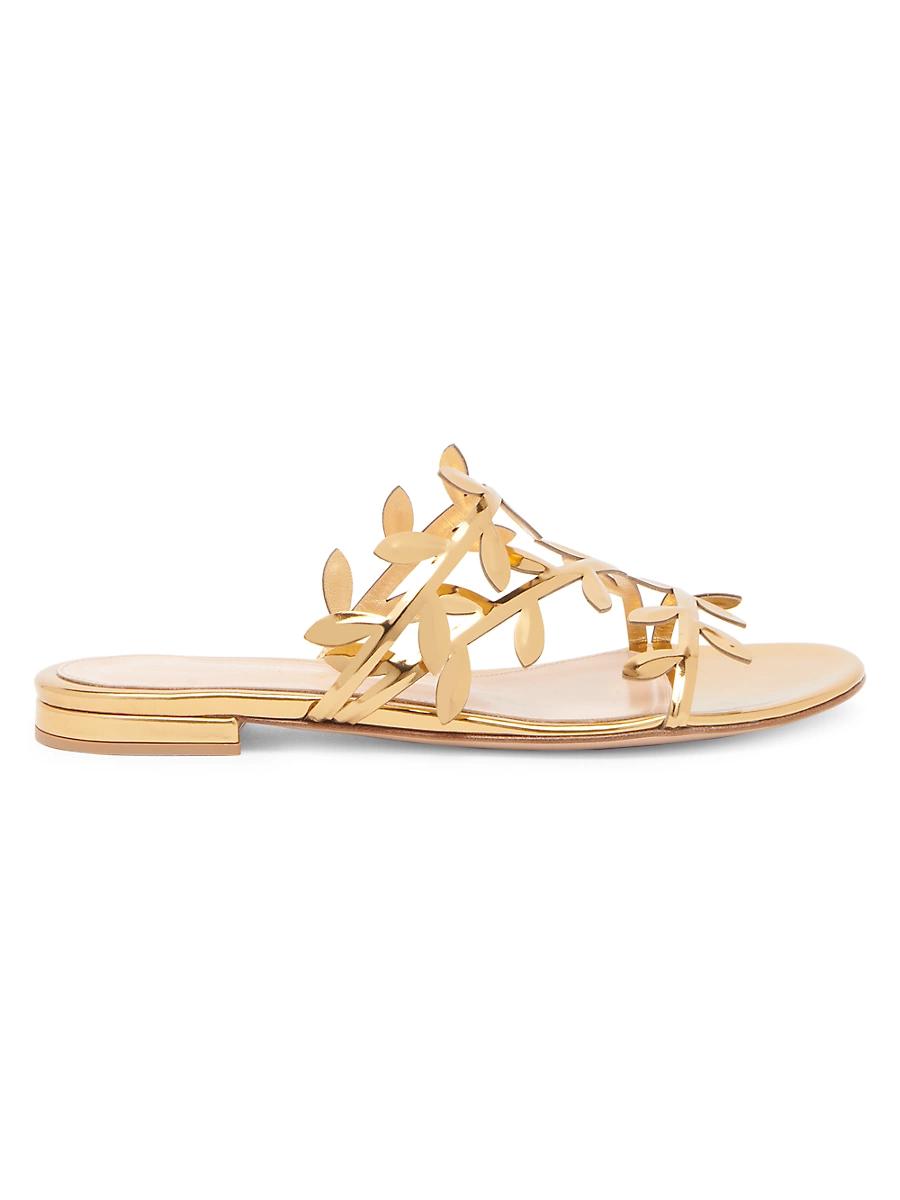 Womens Flavia Metallic Leather Flat Sandals Product Image