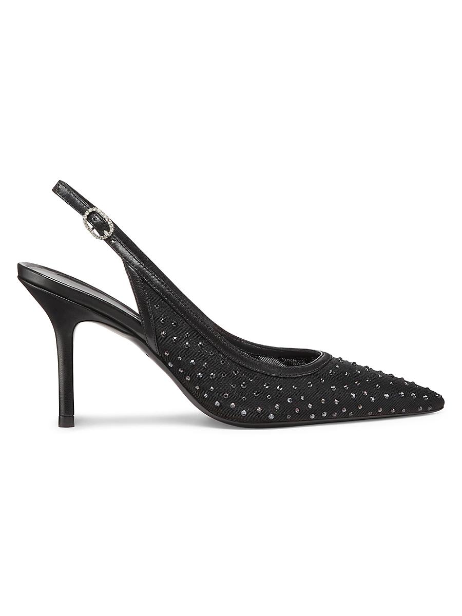 Womens Emilia Mesh Crystal-Embellished Slingback Pumps Product Image