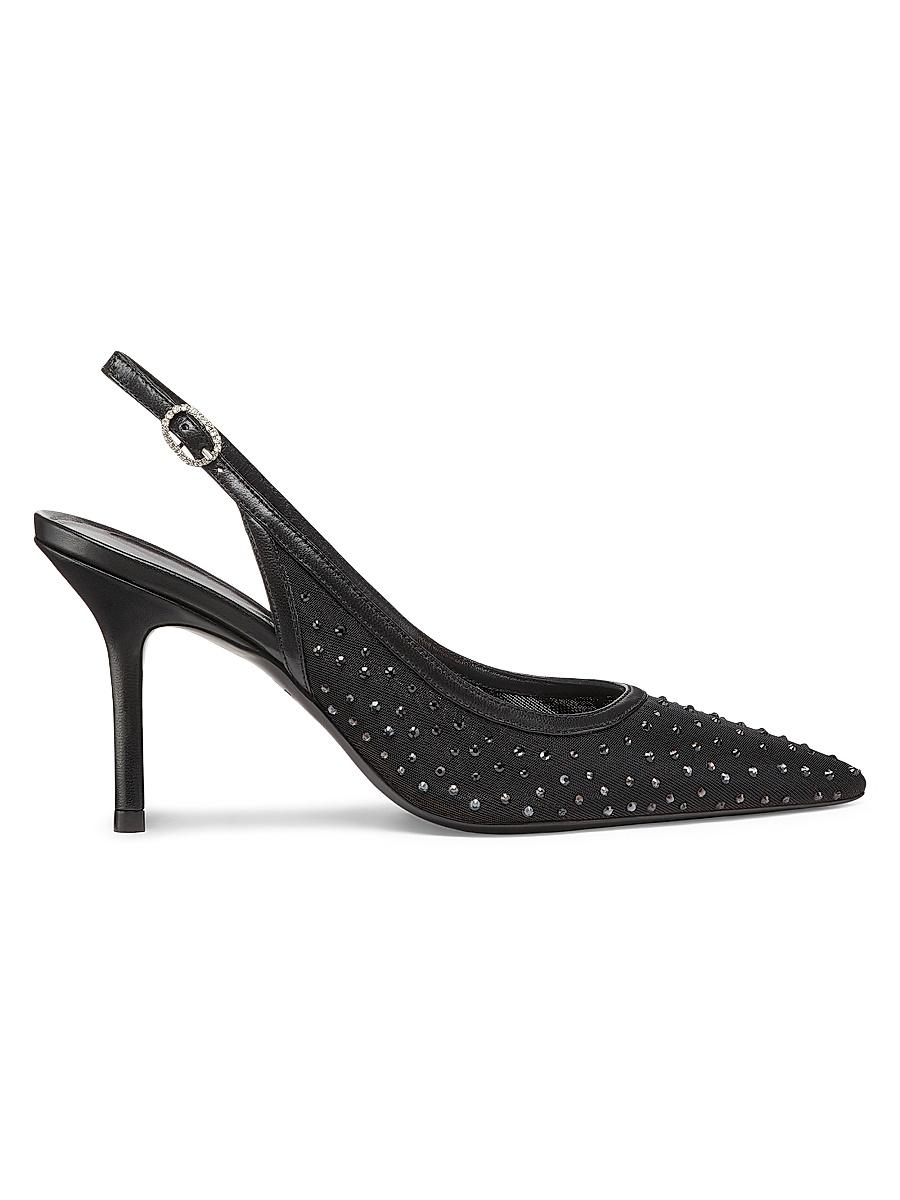 Womens Emilia Mesh Crystal-Embellished Slingback Pumps Product Image