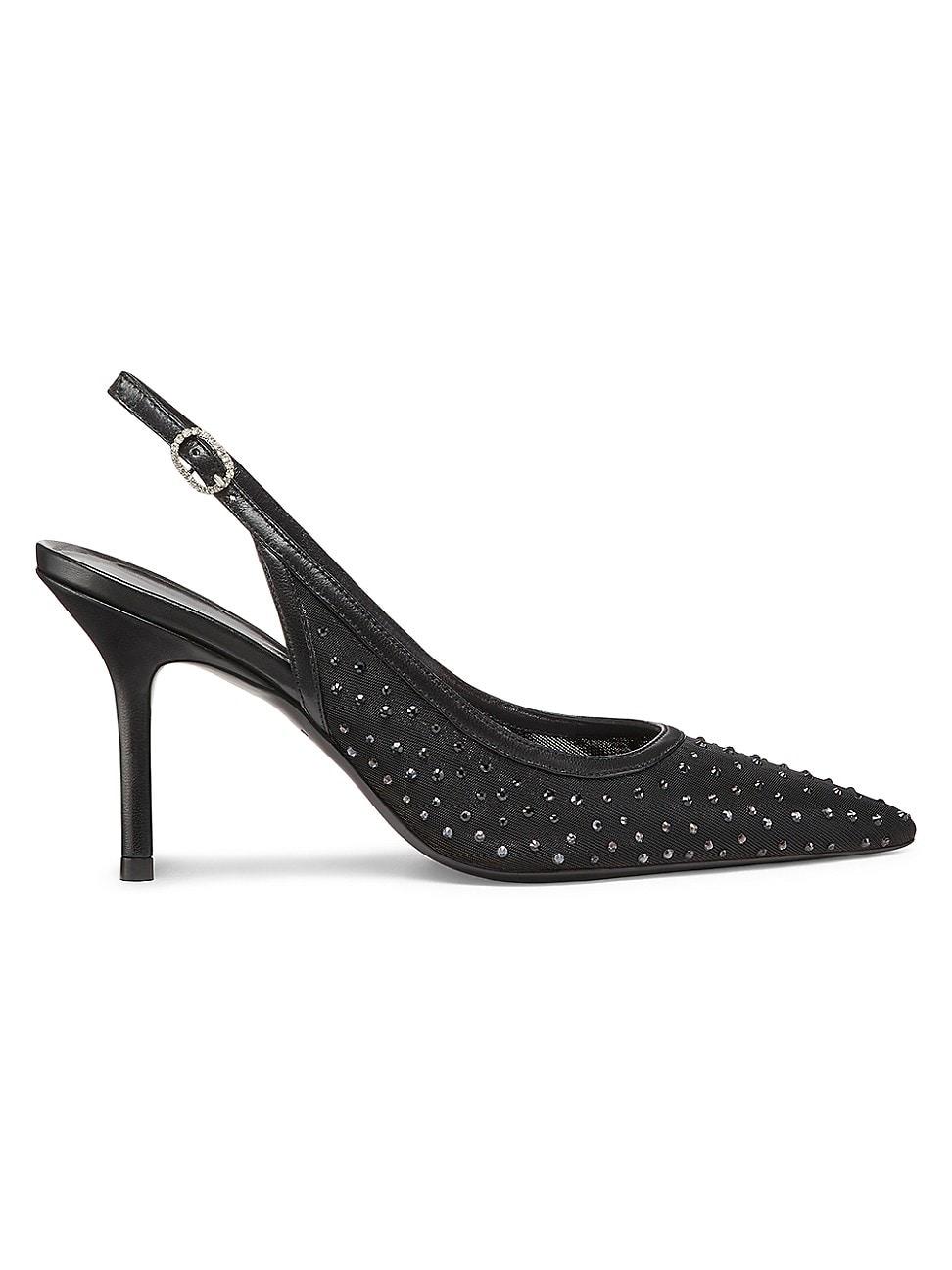 Womens Emilia Mesh Crystal-Embellished Slingback Pumps Product Image