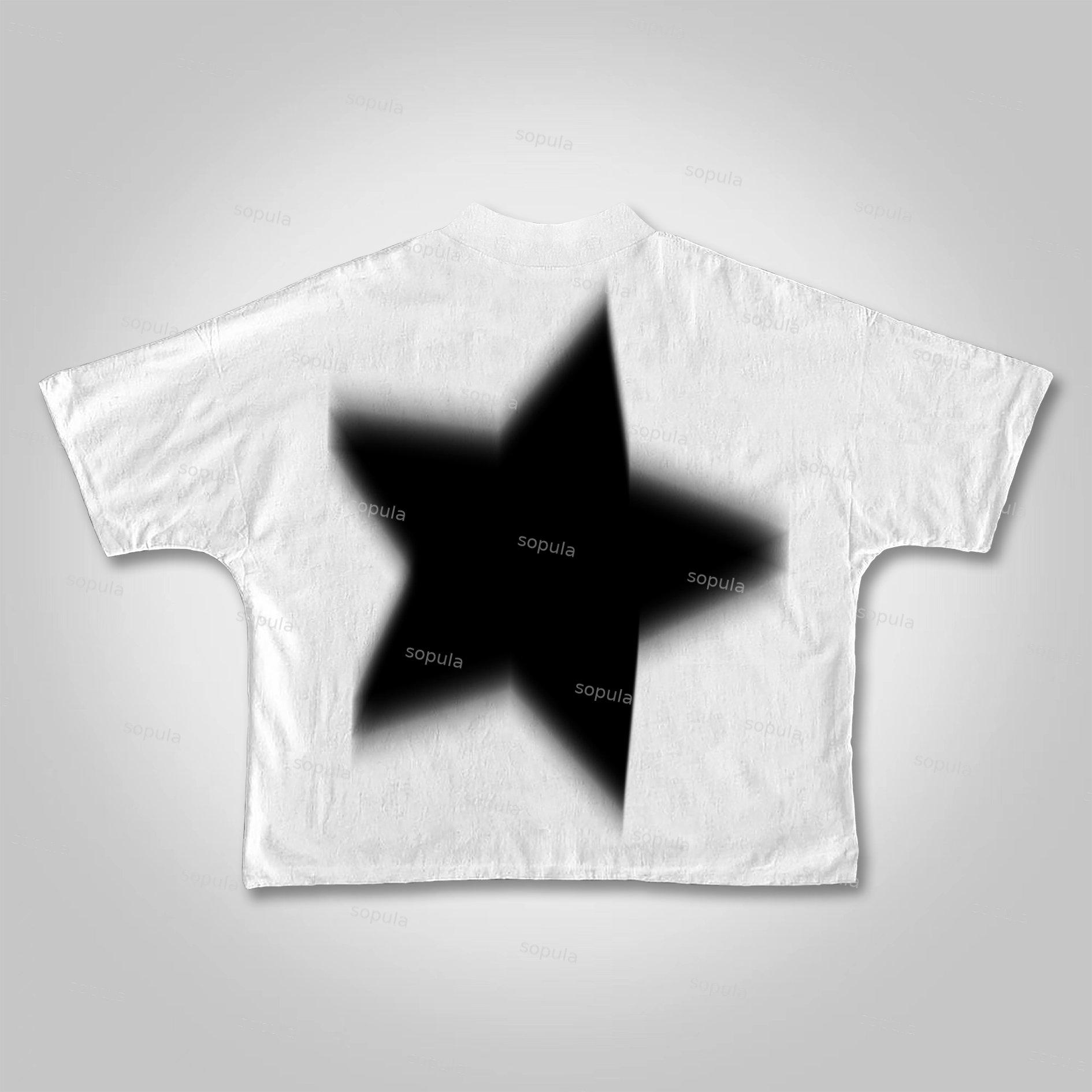 Sopula Virtual Shadow Graphics Cropped T-Shirts Product Image