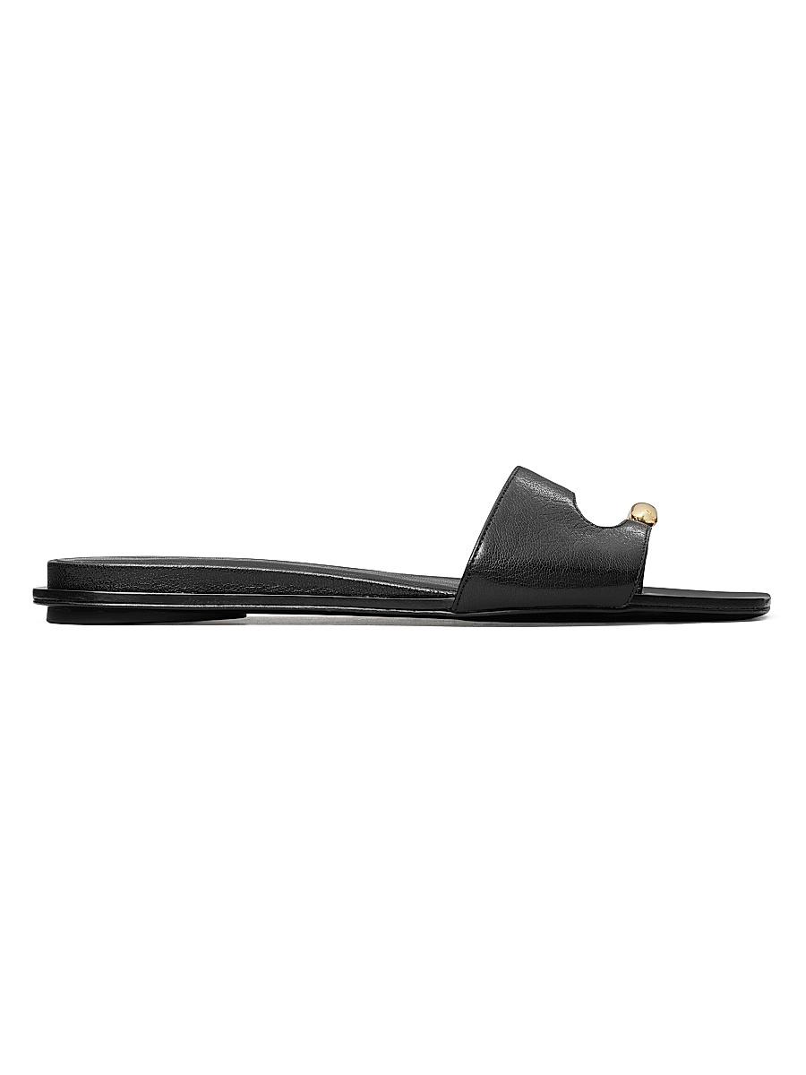 Womens Pierced Leather Slide Sandals Product Image