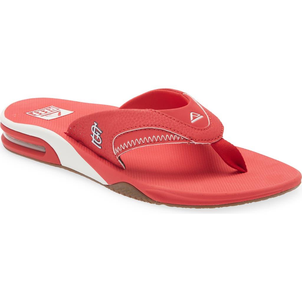 Men's REEF St. Louis Cardinals Fanning Bottle Opener Sandals,  Product Image