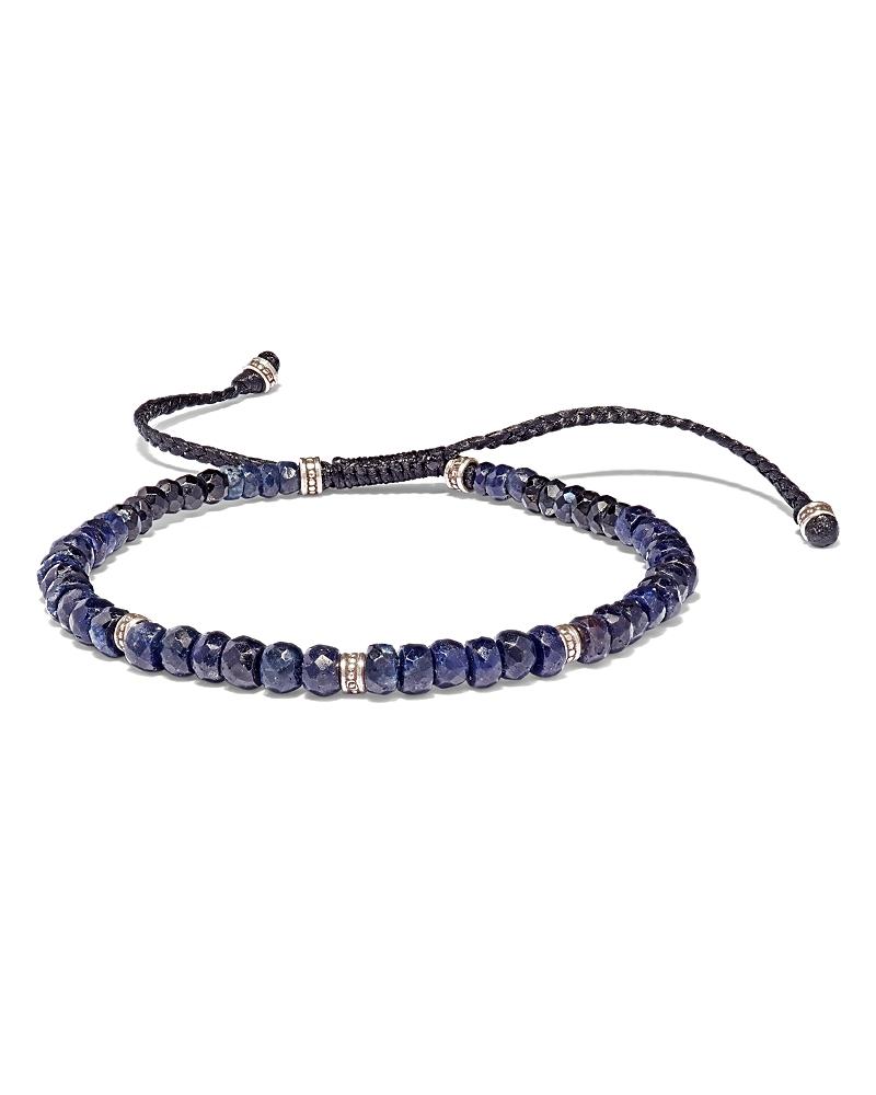 Mens Sapphire & Sterling Beaded Bracelet Product Image