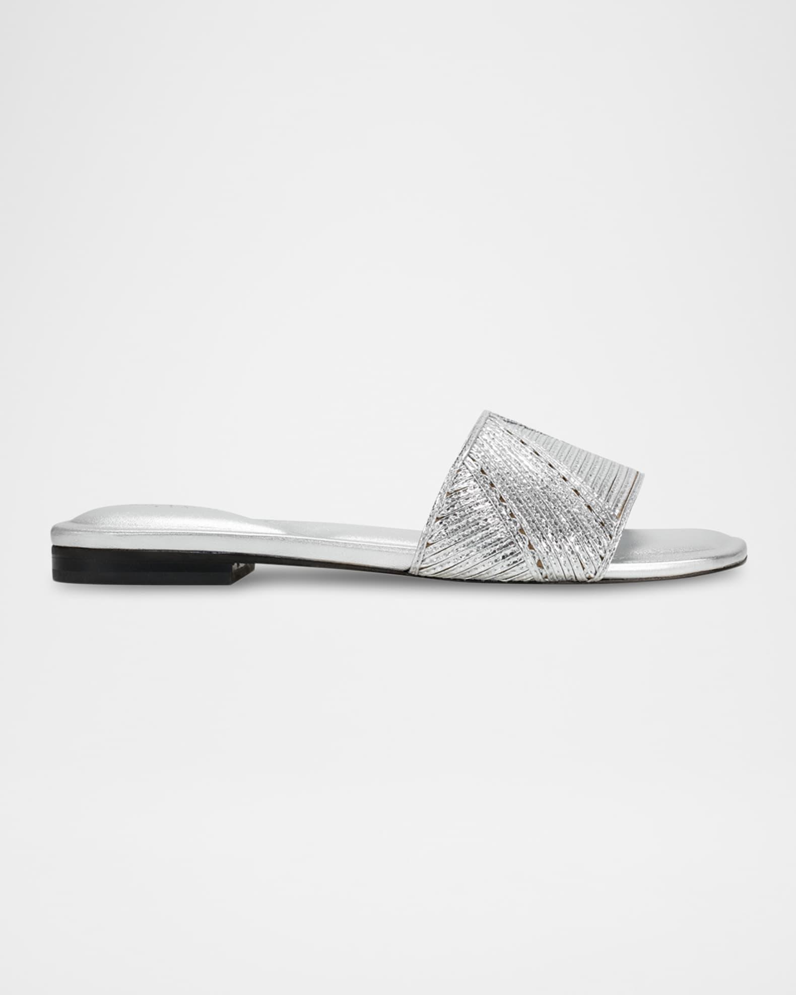 Murphy Metallic Woven Flat Slide Sandals Product Image