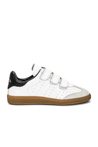 ISABEL MARANT Beth Suede-trimmed Leather Sneakers In White Product Image