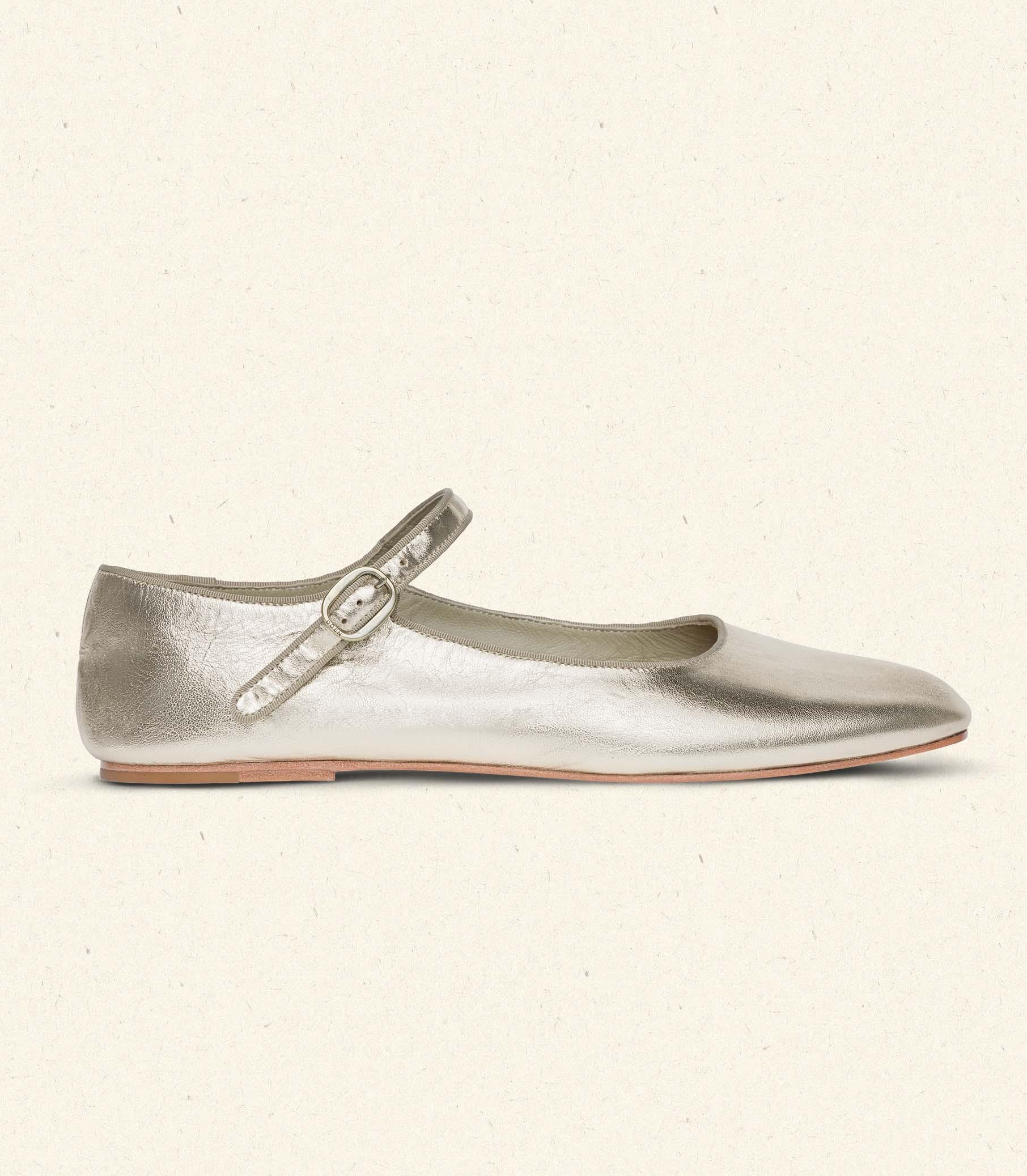 MARY JANE SLIPPER -- PLATINUM METALLIC NAPPA Product Image