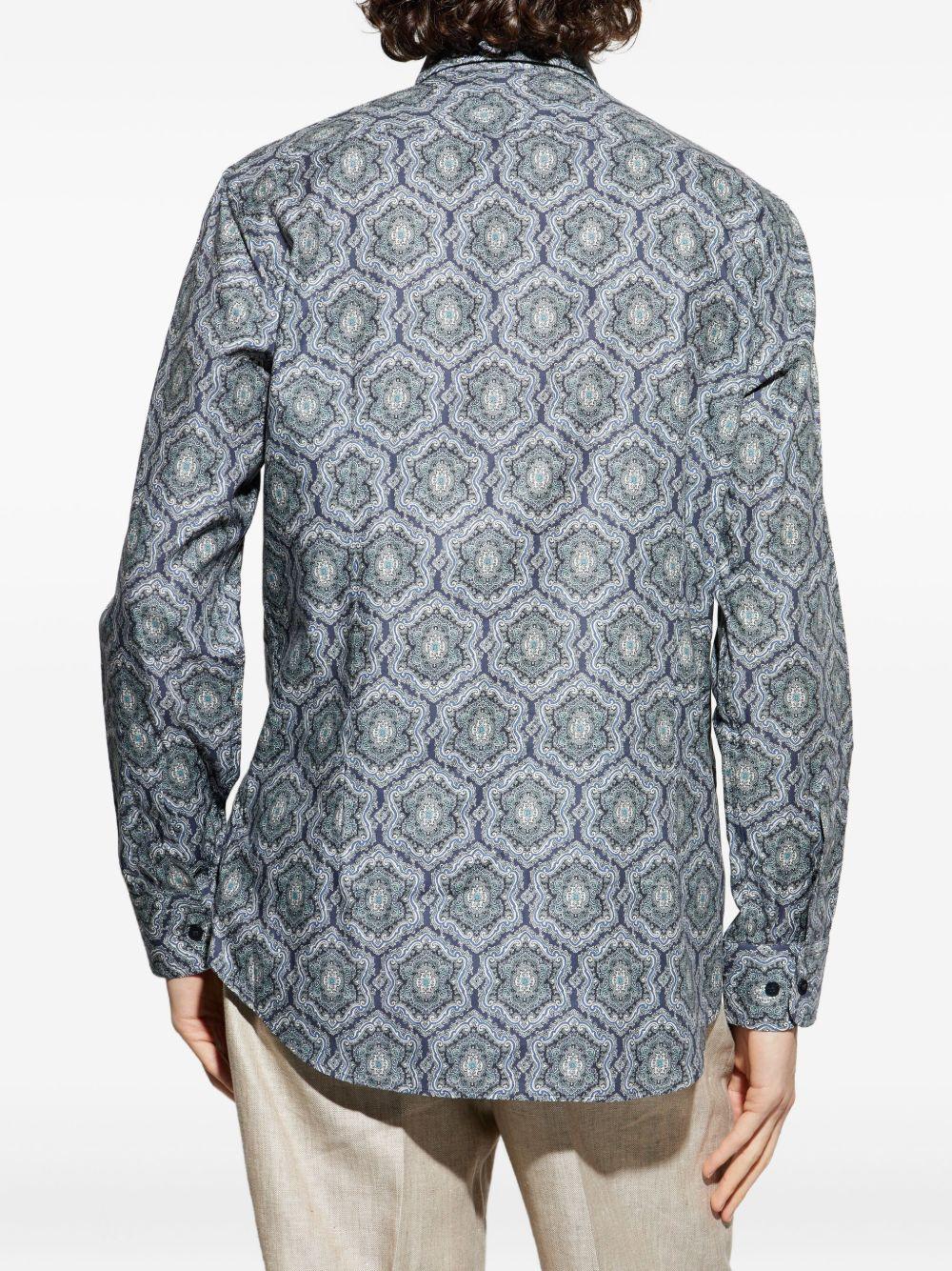 geometric-print long-sleeve shirt Product Image