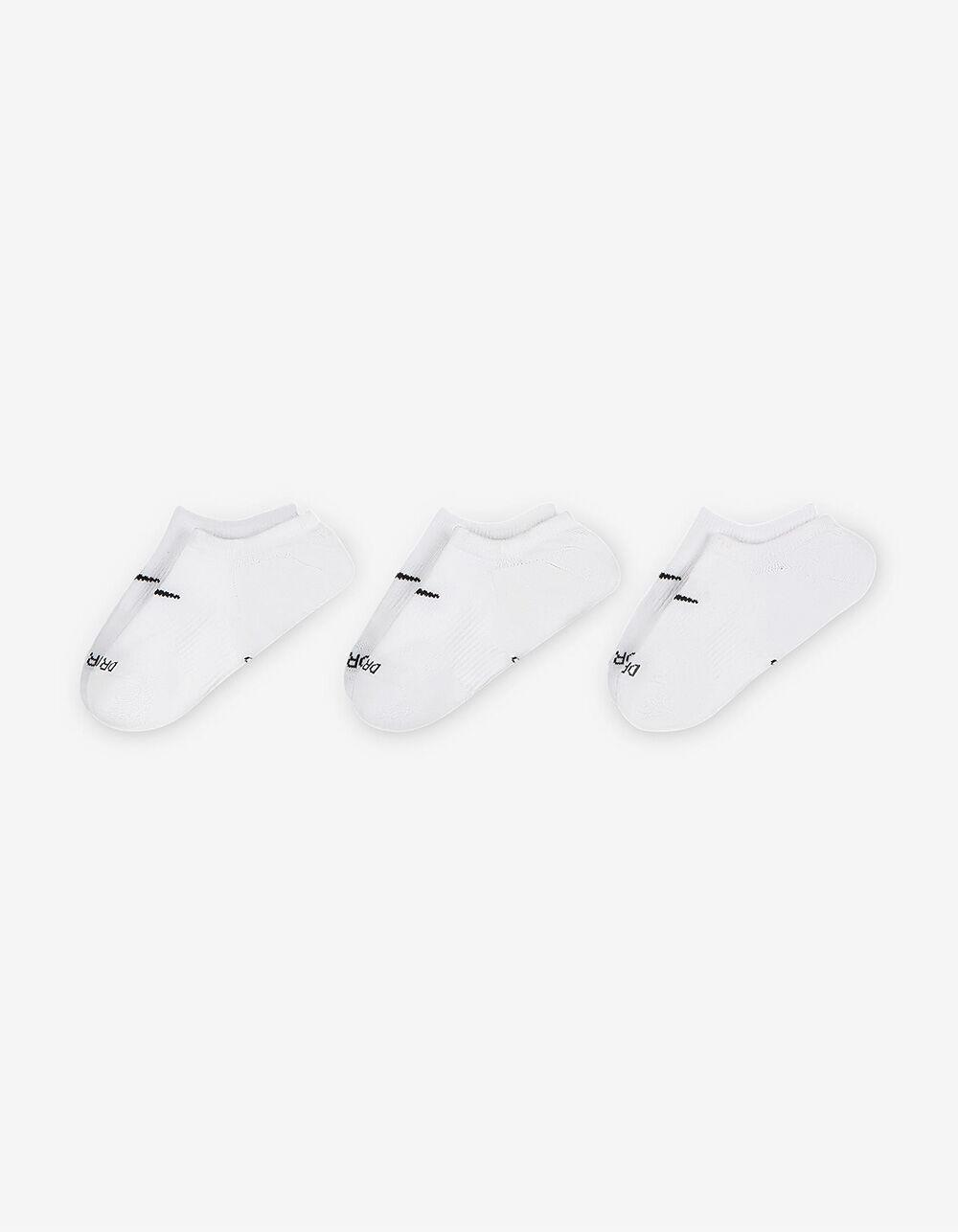 NIKE Everyday Plus 3 Pack Cushioned Womens Training Footie Socks - WHITE Product Image