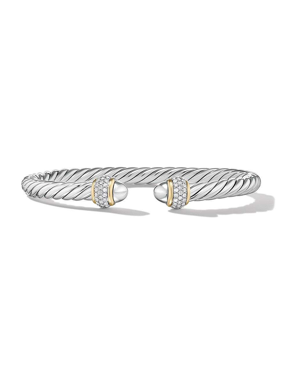 Womens Cable Bracelet in Sterling Silver Product Image