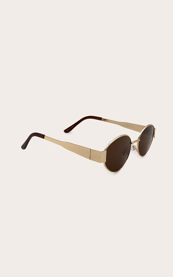 Gold Slim Round Sunglasses Product Image