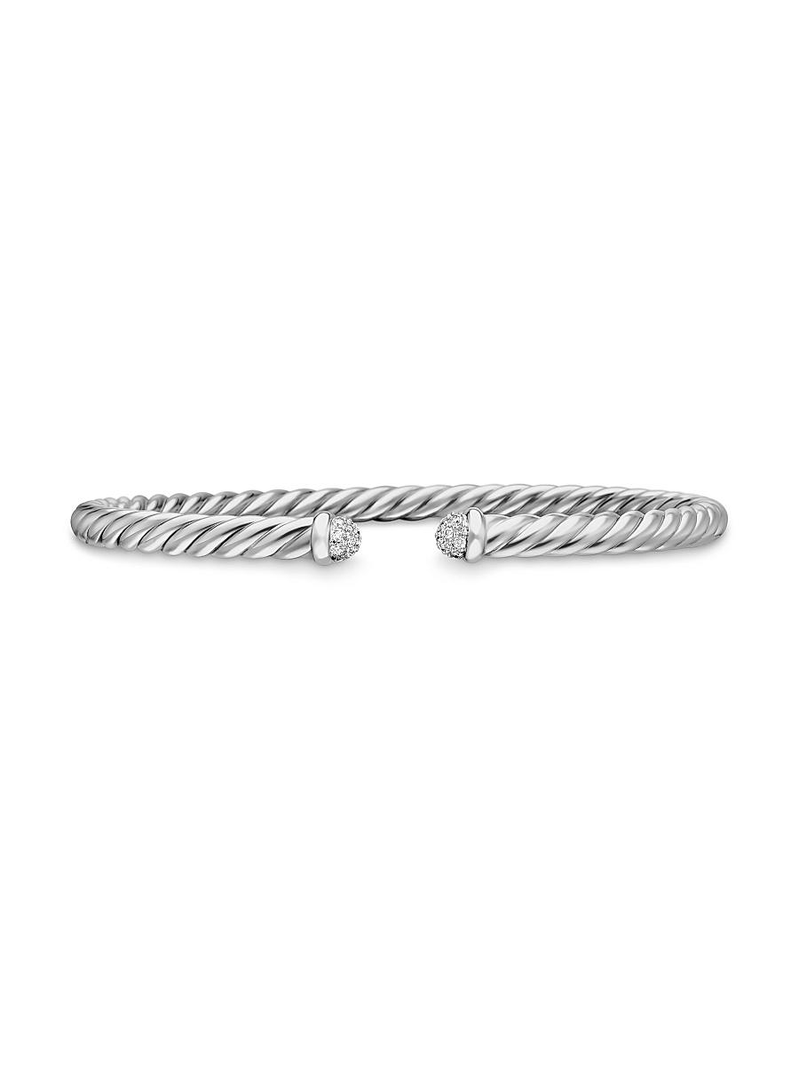 Womens Cable Flex Bracelet in 18K White Gold Product Image