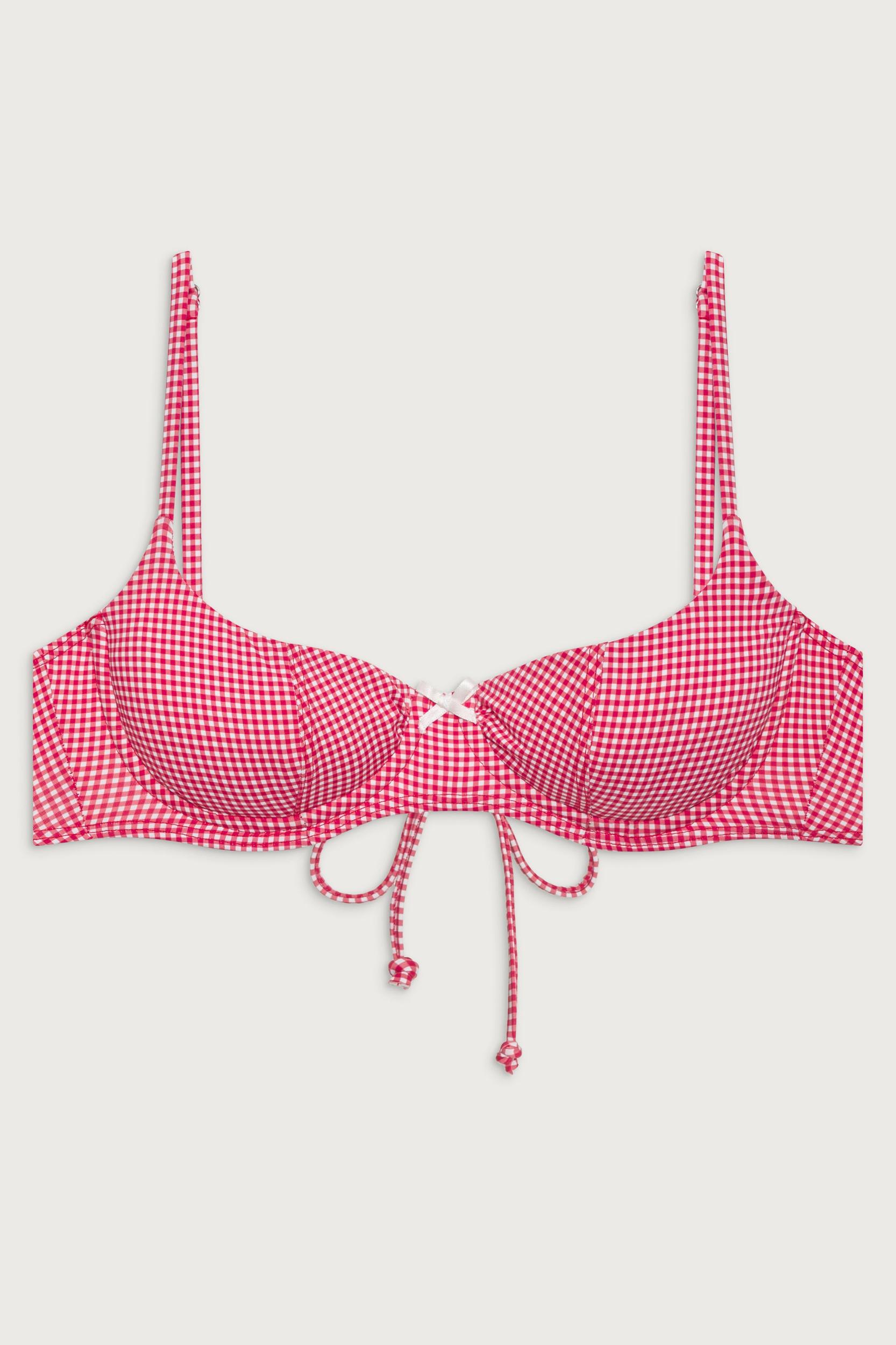 Cola Underwire Balconette Bikini Top - Ladybug Gingham Product Image