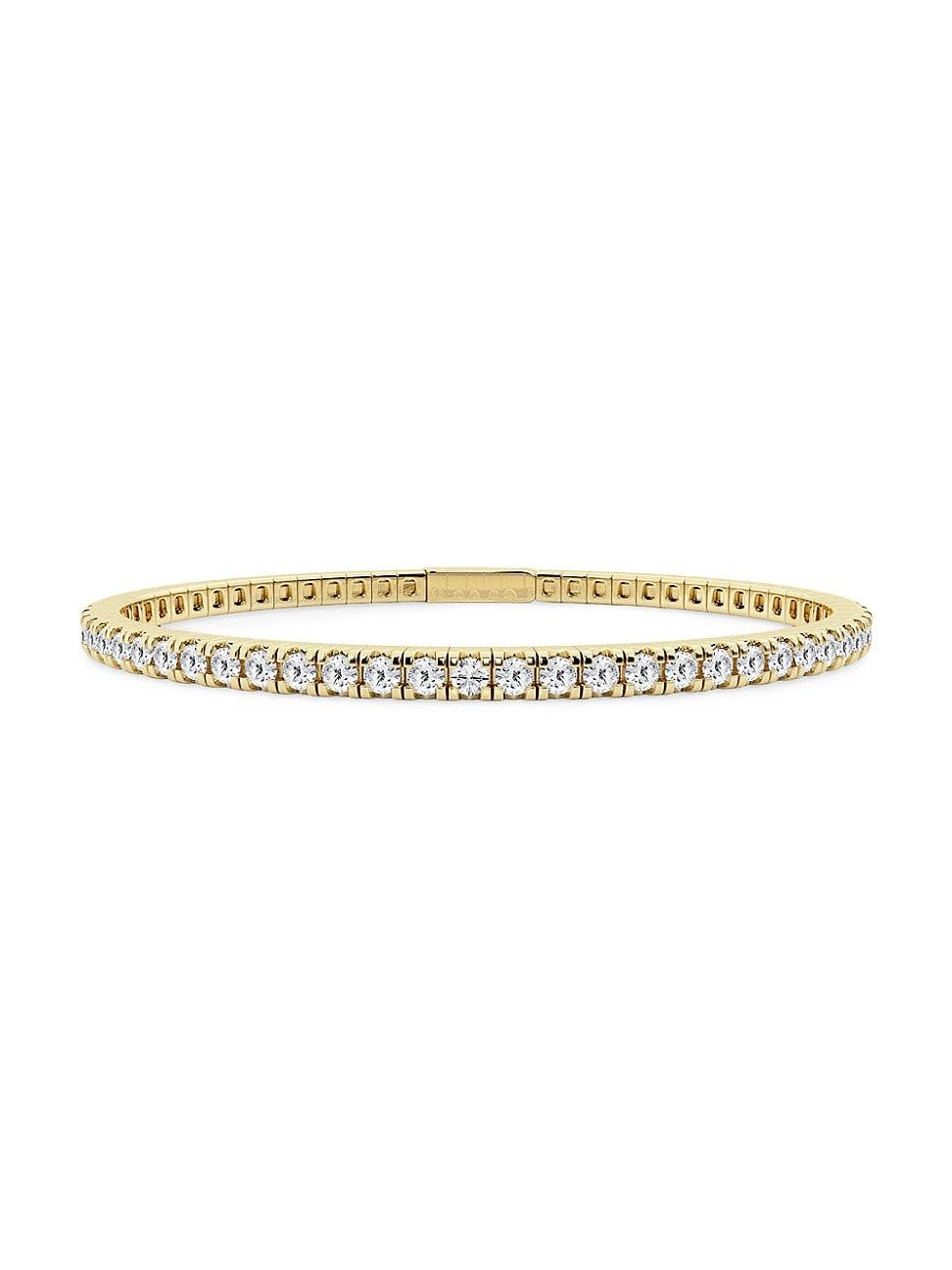 Womens 14K Yellow Gold & Round Lab-Grown Diamond Flexible Tennis Bangle/1.00-10.00 TCW Product Image
