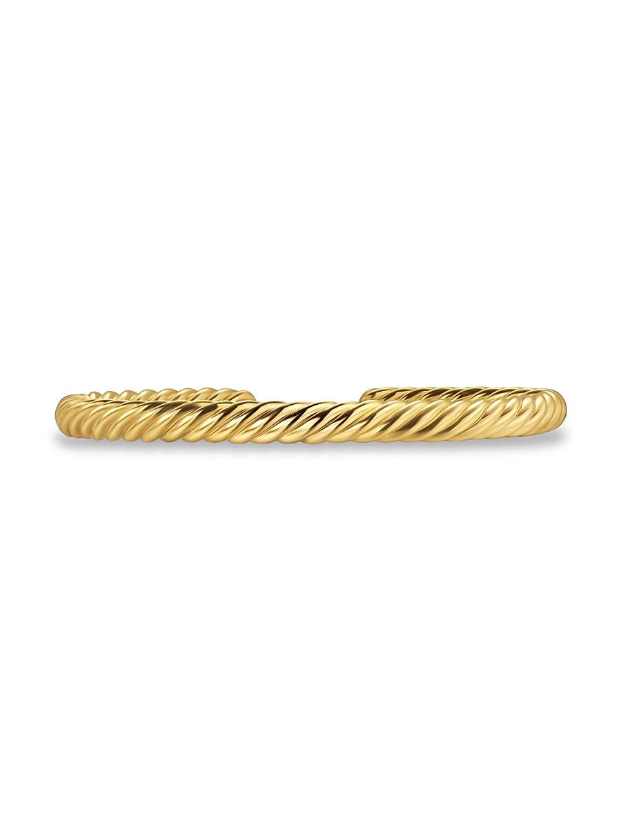 Mens Cable Cuff Bracelet in 18K Yellow Gold, 6MM Product Image