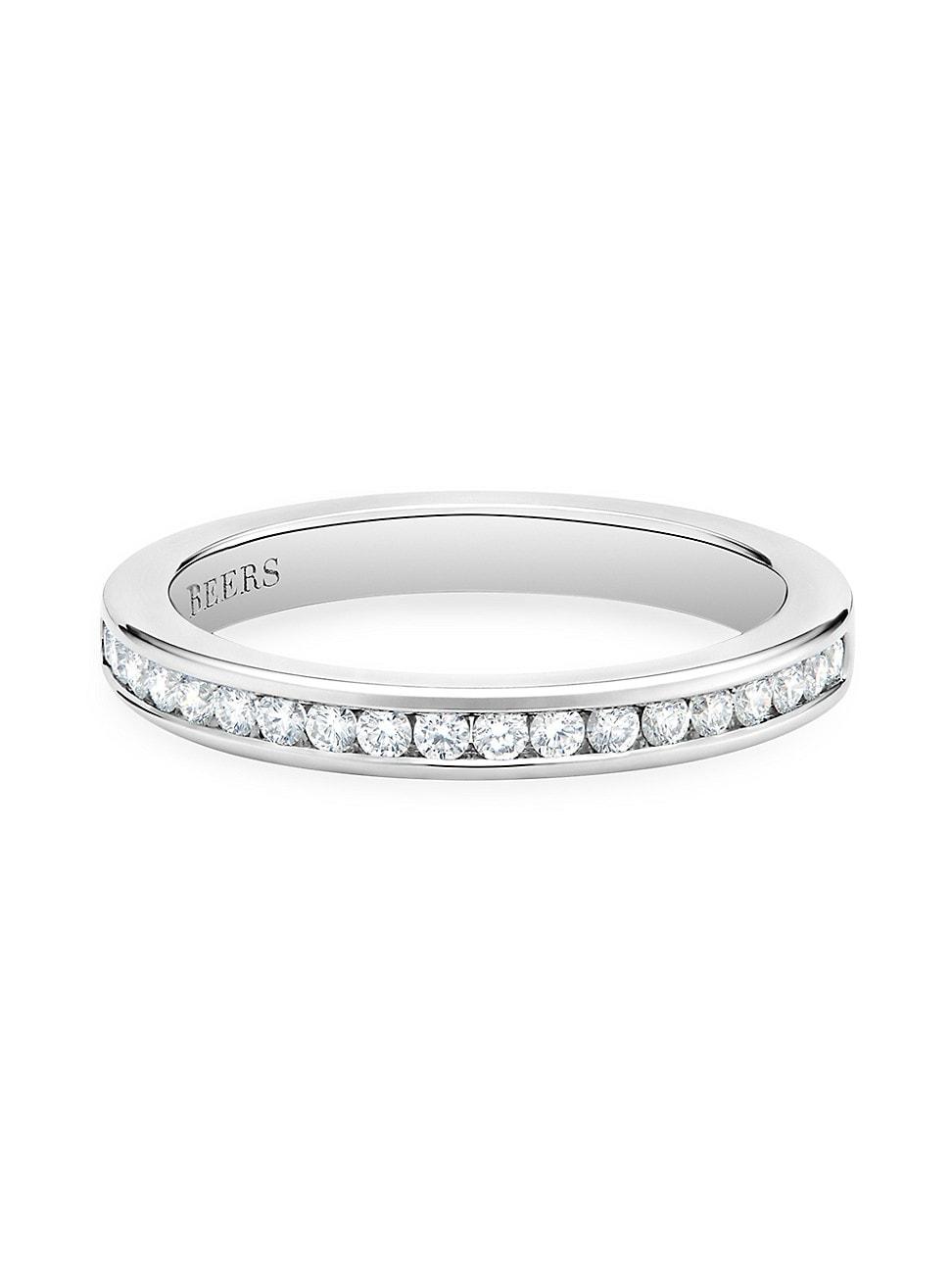 Womens Platinum & Channel-Set Natural Diamond Half Eternity Band/2.5MM Product Image