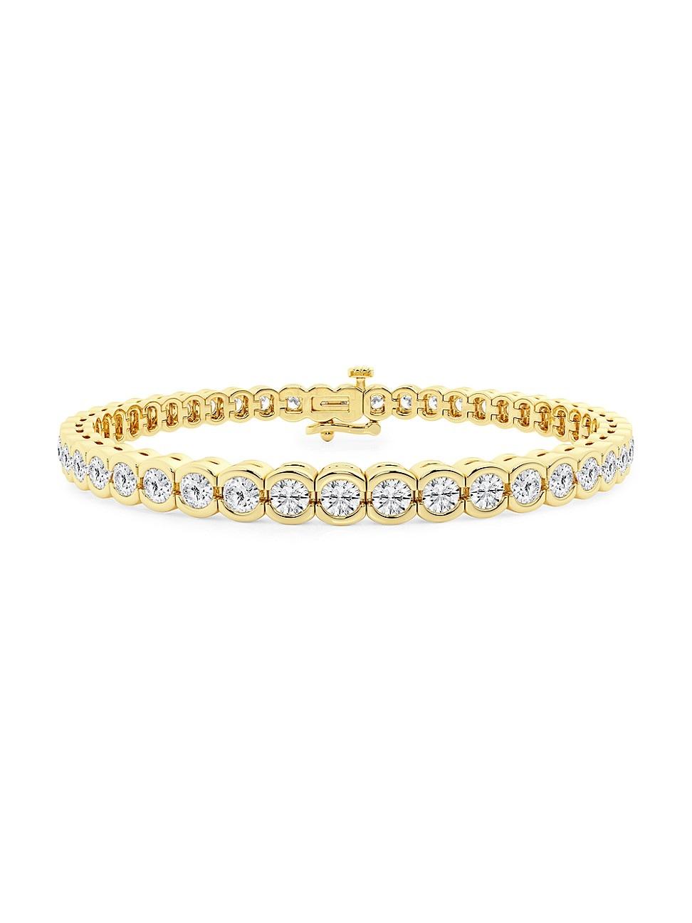 Womens 14K Yellow Gold & Round Lab-Grown Diamond Bezel Tennis Bracelet/1.00-10.00 TCW Product Image