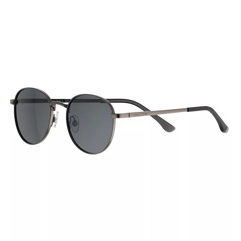 Mens Dockers Metal Round Sunglasses, Grey Product Image