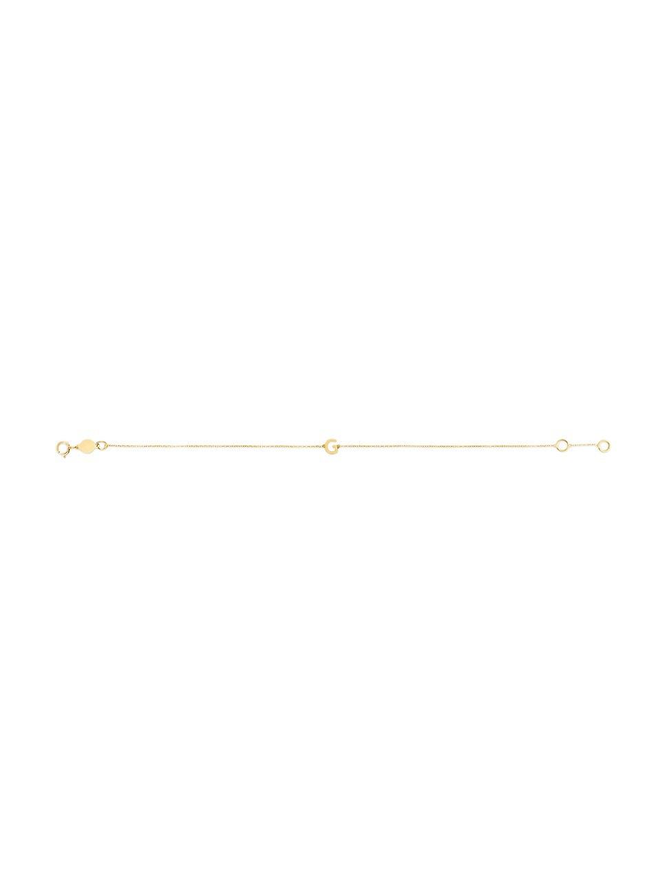 Womens 14K Yellow Gold Initial Charm Bracelet Product Image