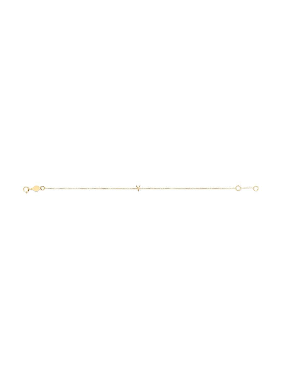 Womens 14K Yellow Gold Initial Charm Bracelet Product Image