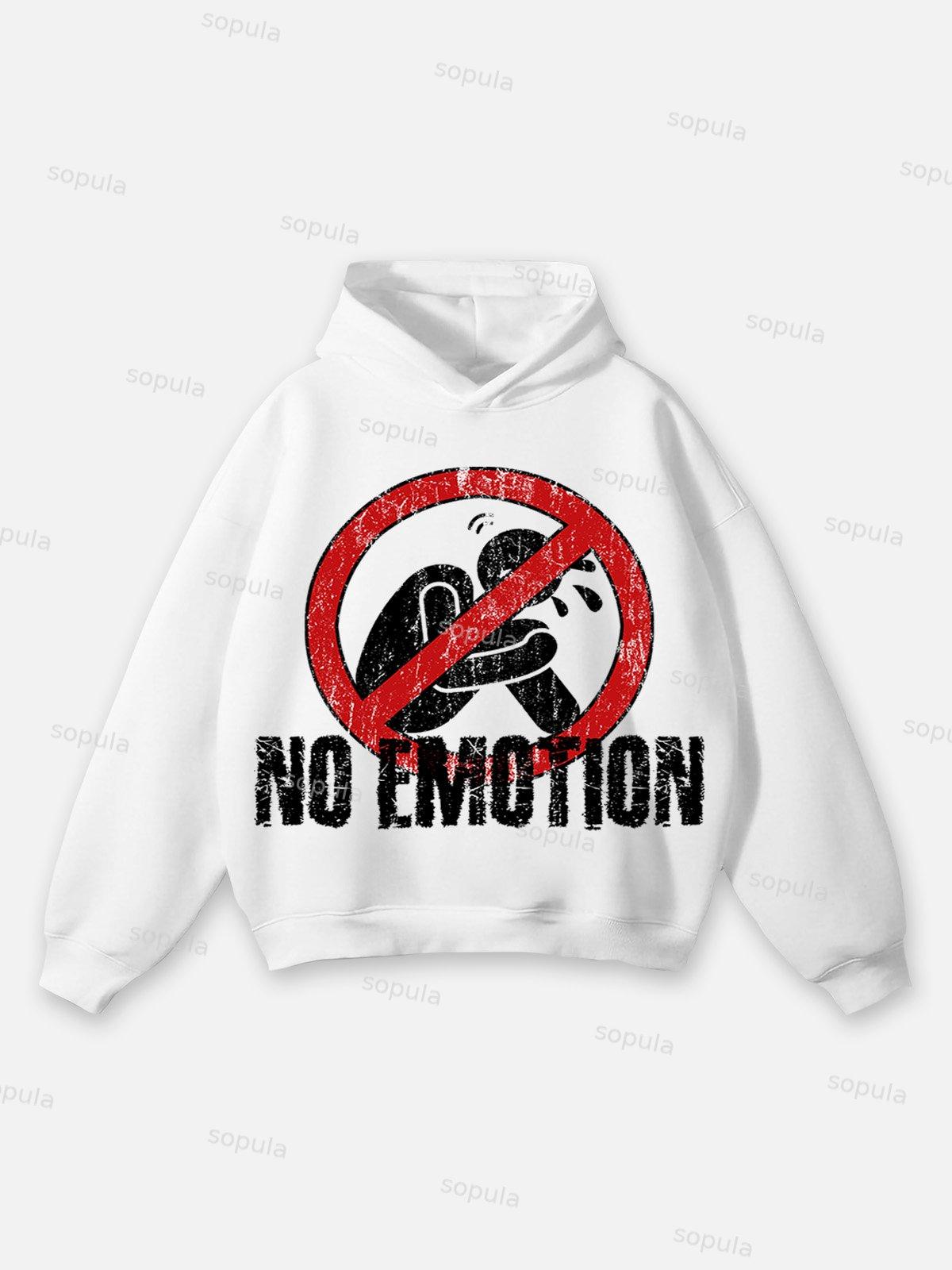 Streetwear No Emotion Graphic Print Hoodie Product Image