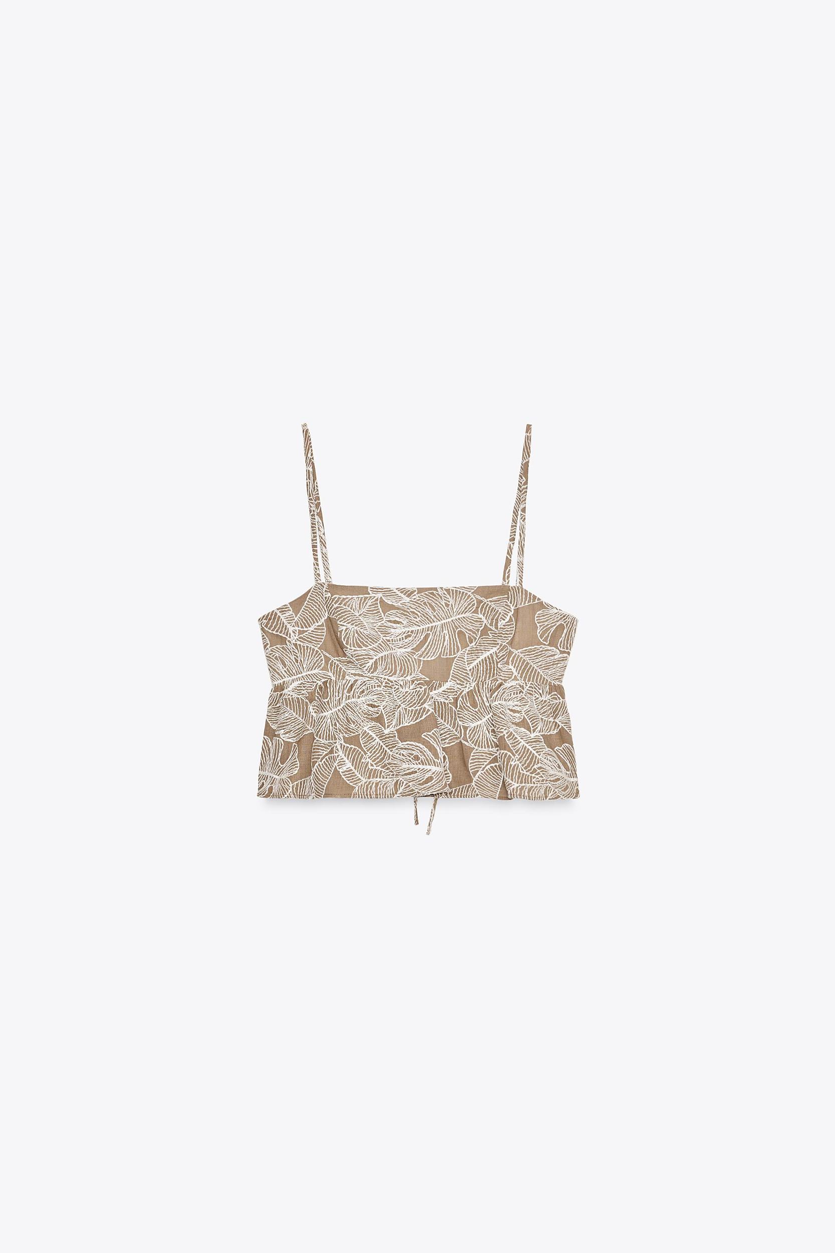 EMBROIDERED CROP TOP Product Image