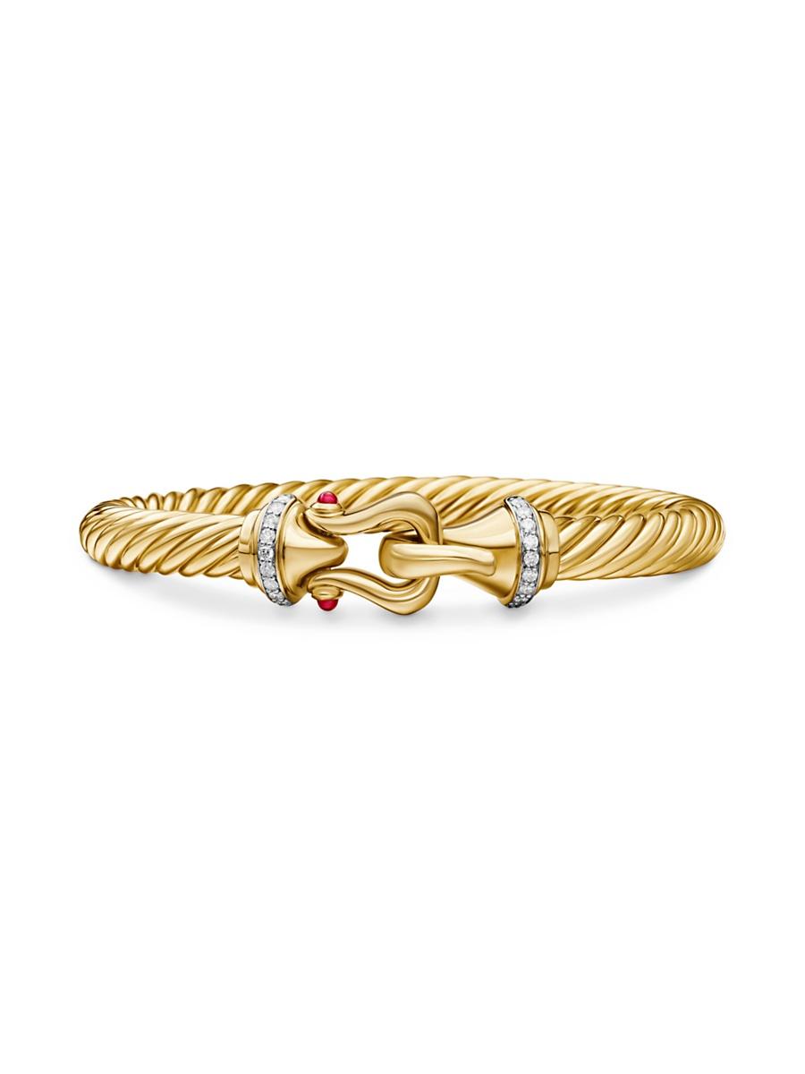 Womens Buckle Cablespira Bracelet in 18K Yellow Gold Product Image