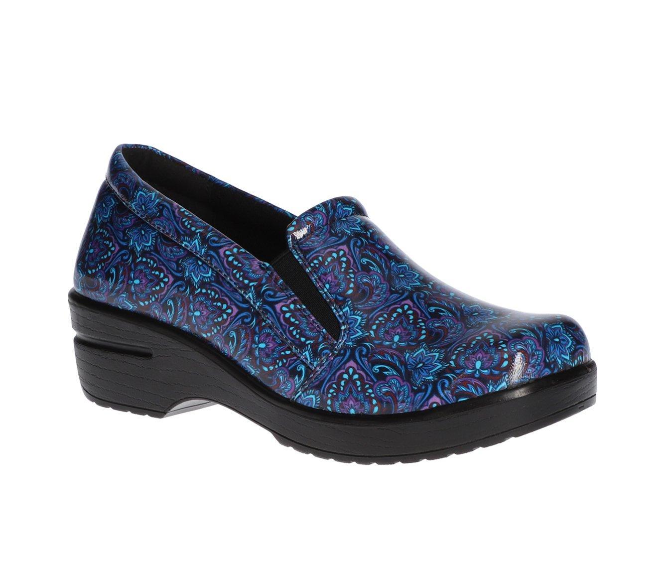 Women's Easy Works by Easy Street Leeza Navy Paisley Slip-Resistant Clogs Product Image