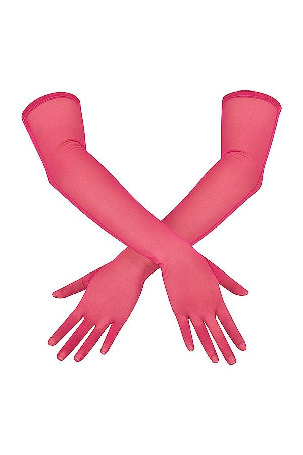 Esther  pink mesh opera-length gloves - sale Product Image