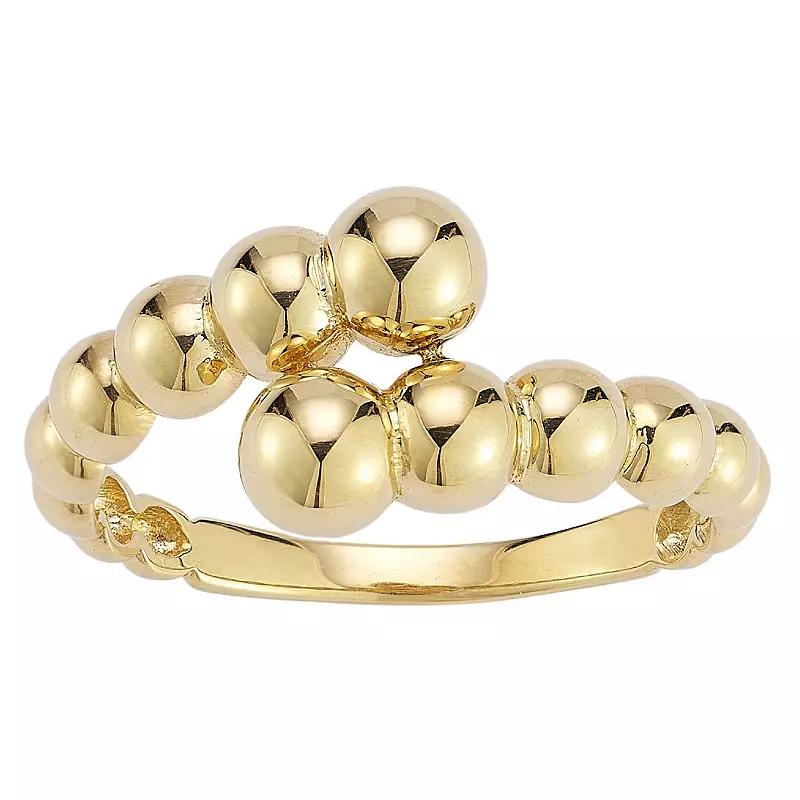 LUMINOR GOLD 14k Gold Graduating Ball Bypass Ring, Women's, Size: 6 Product Image