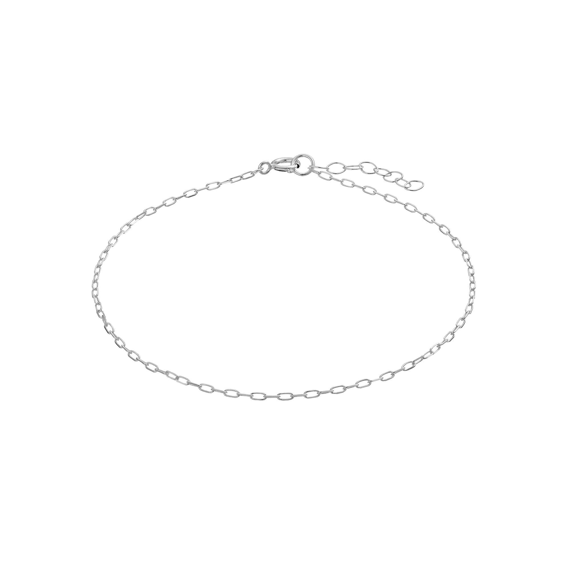 Aleure Precioso Sterling Silver Paper Clip Chain Anklet, Women's, Size: 9" Product Image