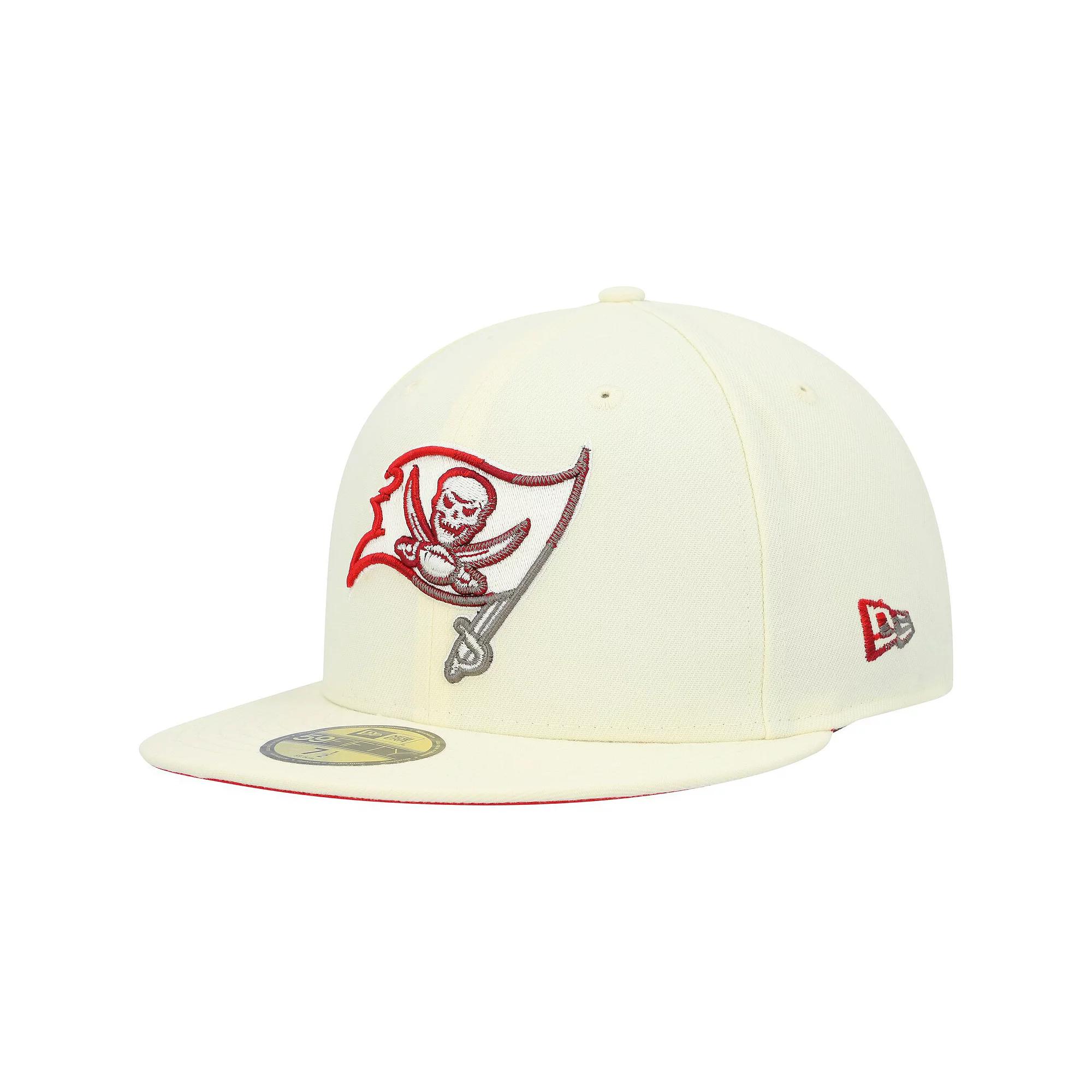 Men's New Era Cream Tampa Bay Buccaneers Chrome Color Dim 59FIFTY Fitted Hat,  Product Image