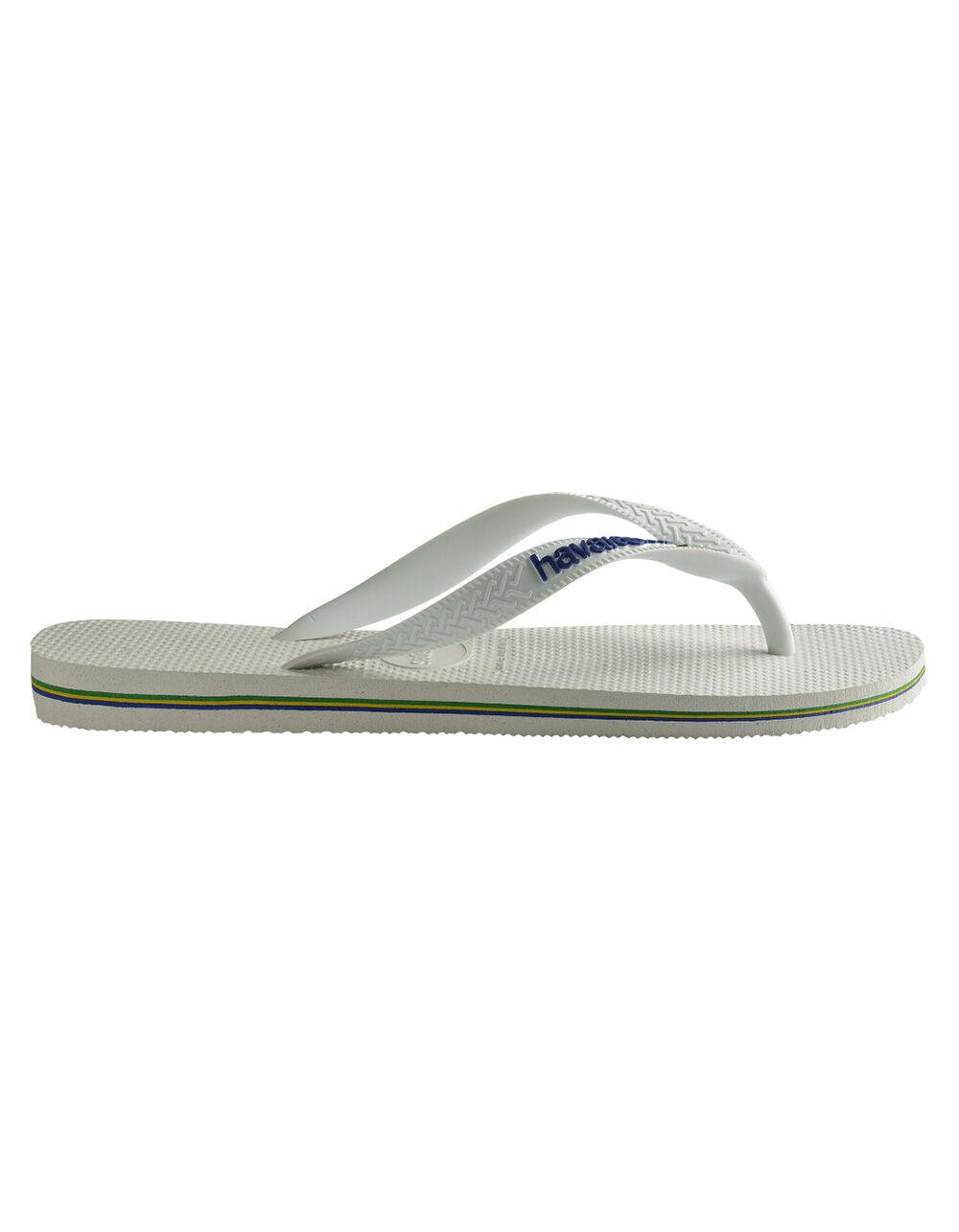 HAVAIANAS Brazil Logo Womens Flip Flops - WHITE Product Image