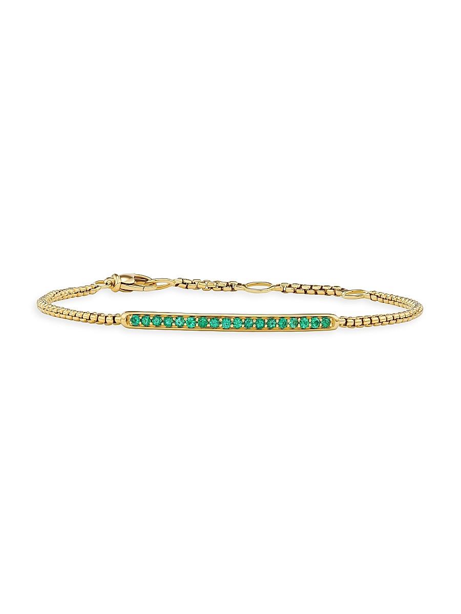 Womens Petite Pav Bar Bracelet in 18K Yellow Gold Product Image