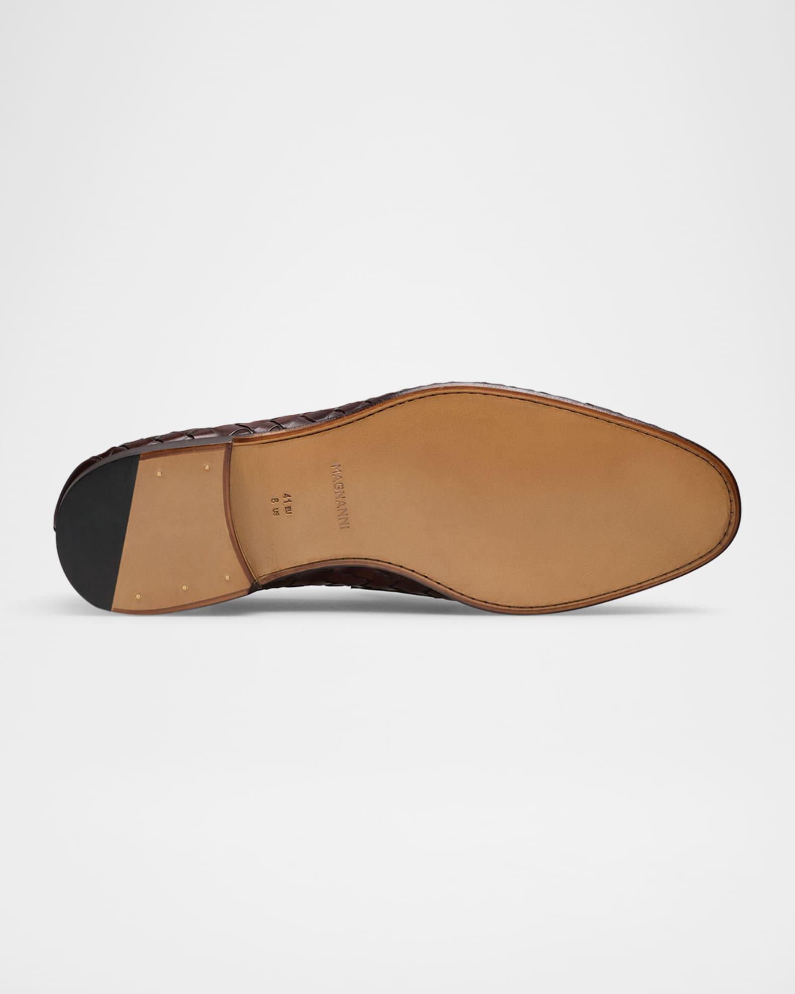 Men's Hyde Woven Leather Penny Loafers Product Image