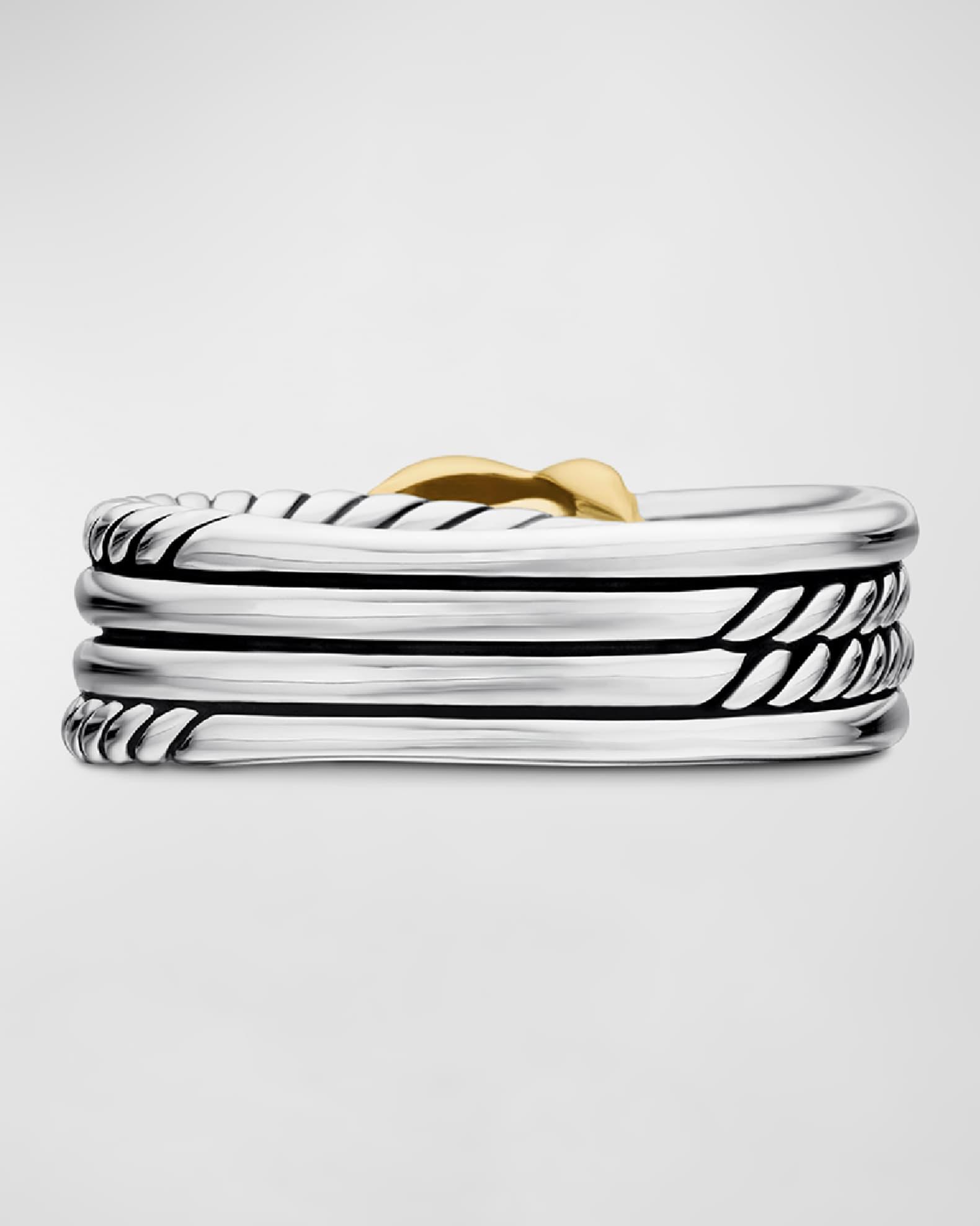 6mm X Crossover Ring in Silver with 18K Gold Product Image