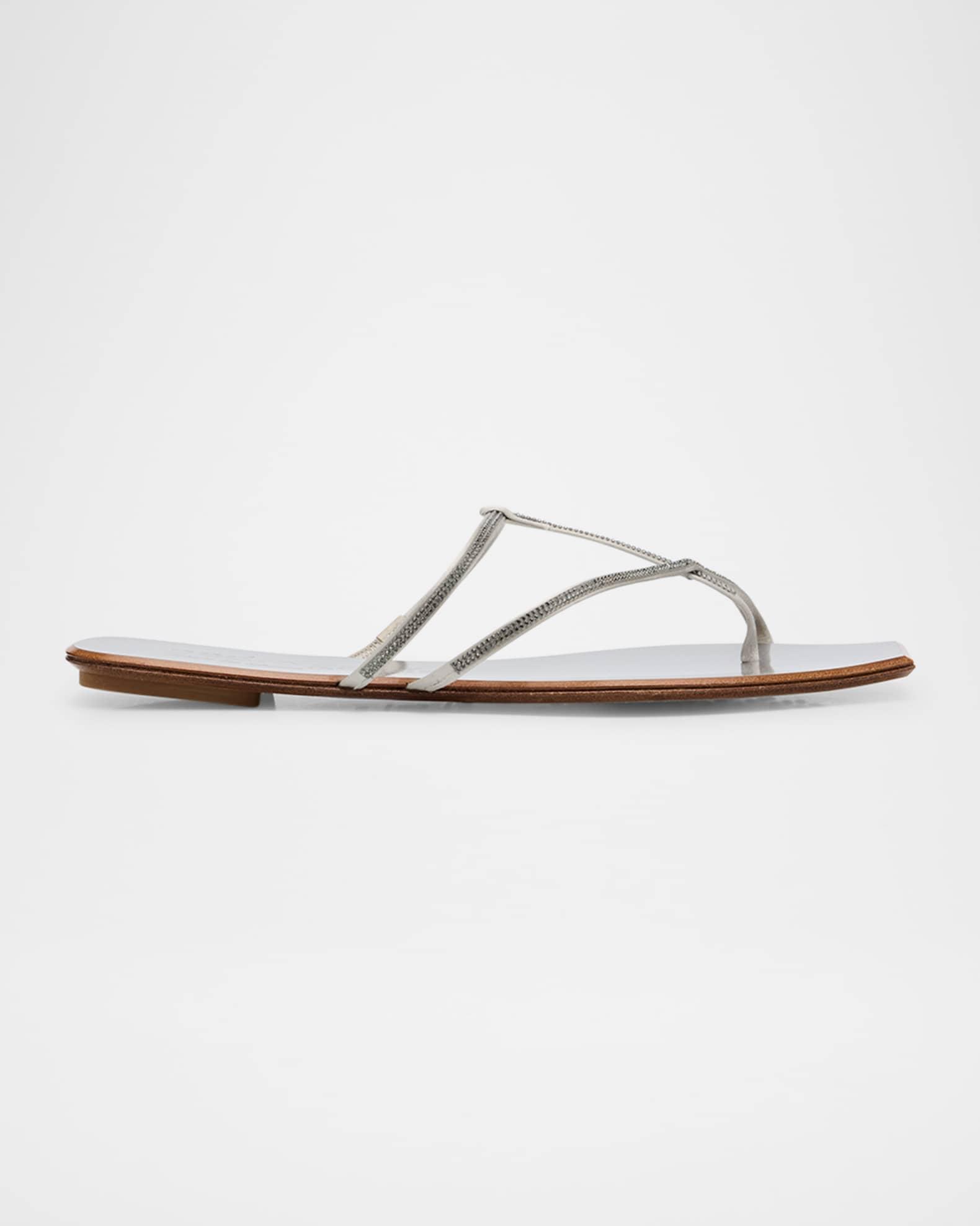 Embellished T-Strap Slide Sandals Product Image