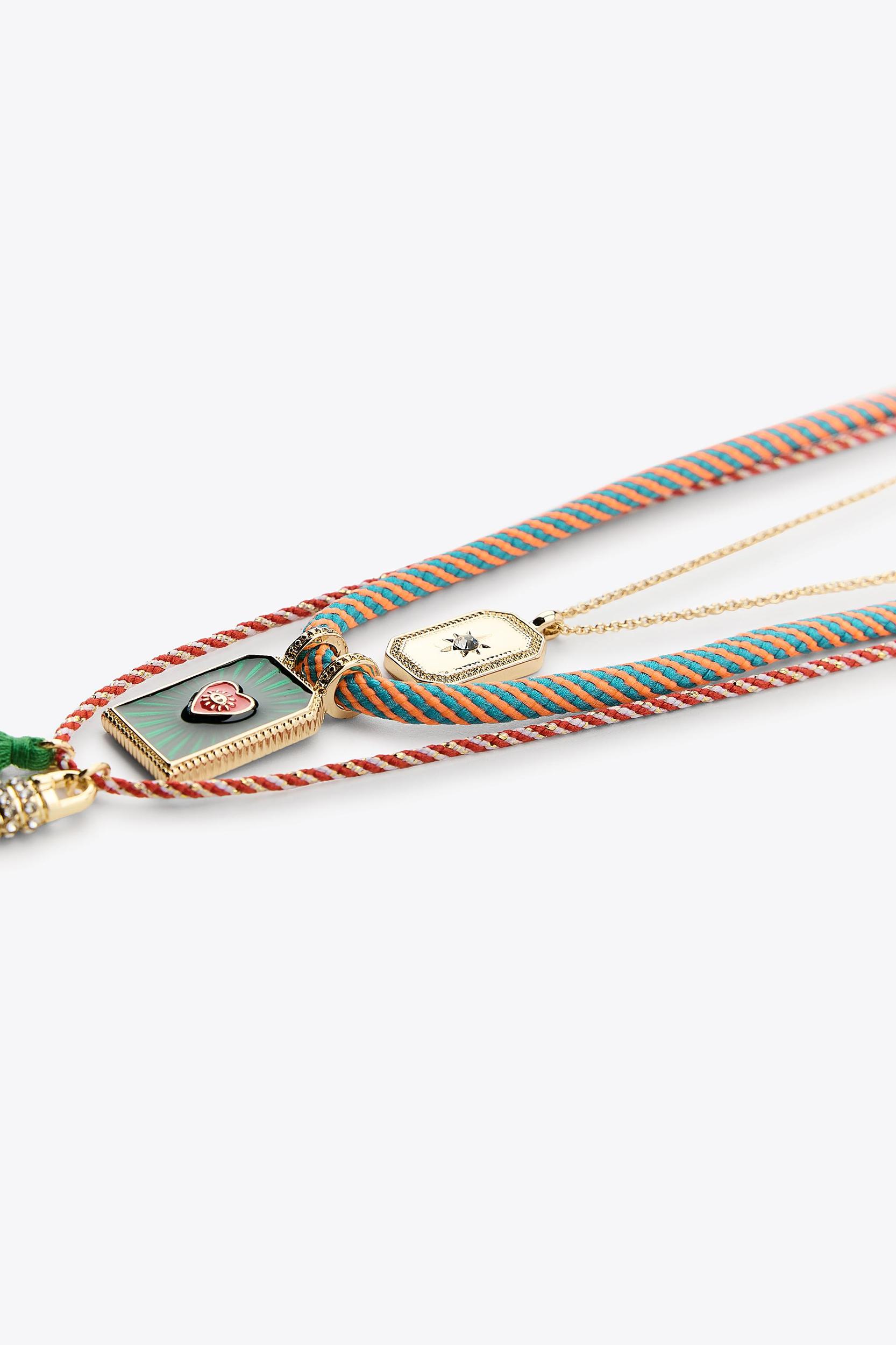 3-PACK OF CORD AND MEDALLION NECKLACES Product Image