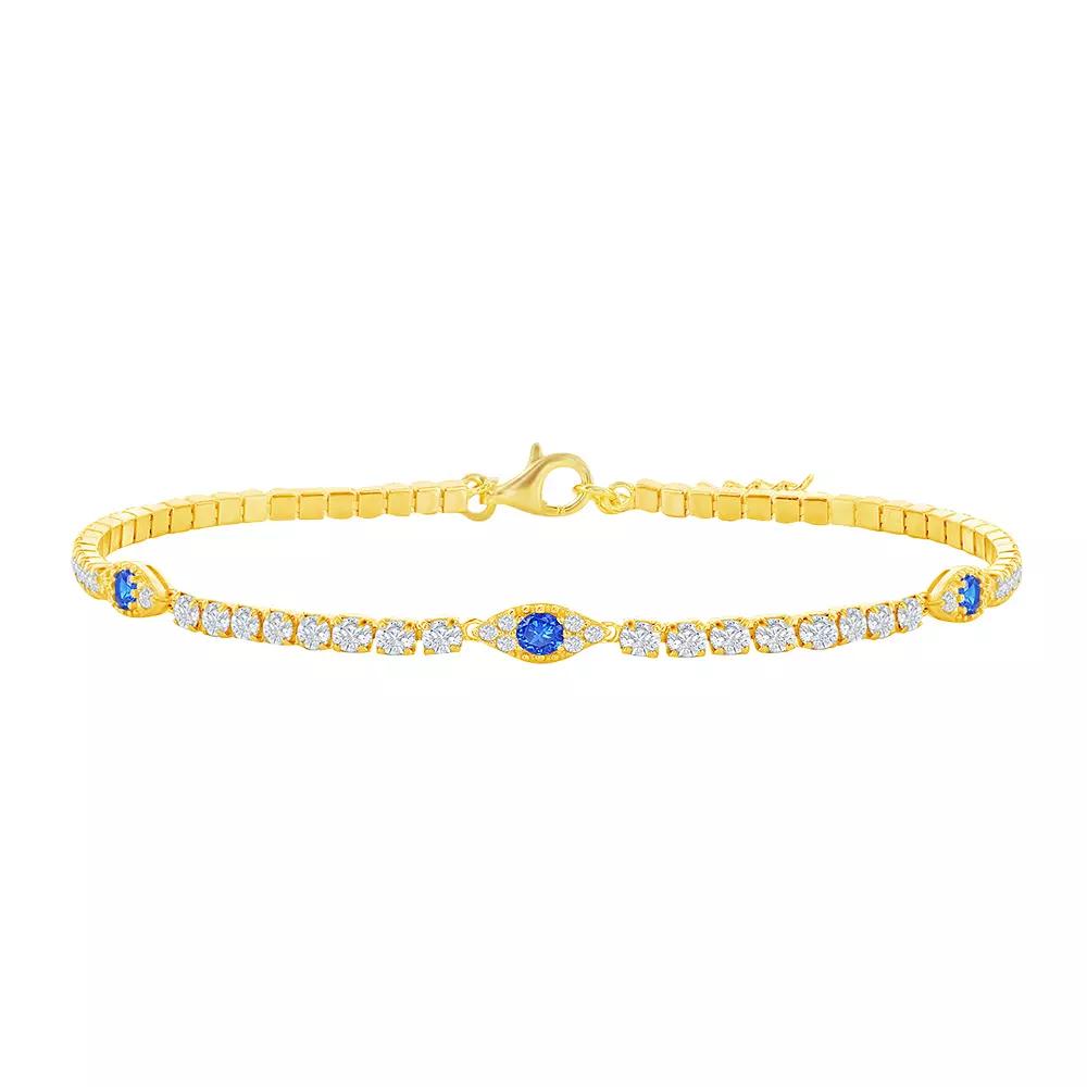 Argento Bella Cubic Zirconia Evil Eye Tennis Bracelet, Women's,  Product Image