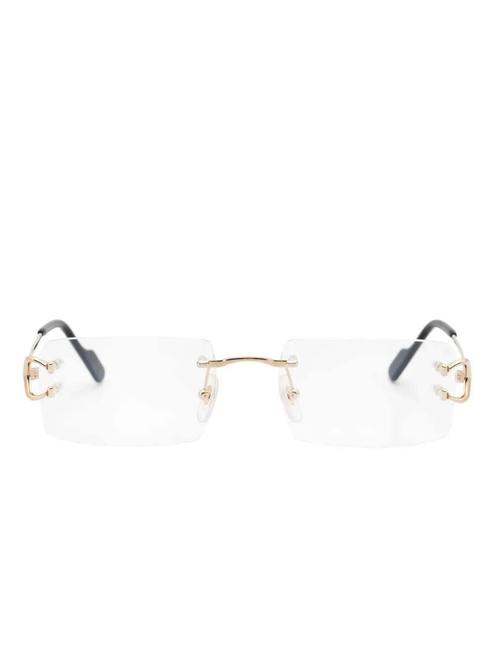 rimless rectangle-frame glasses Product Image