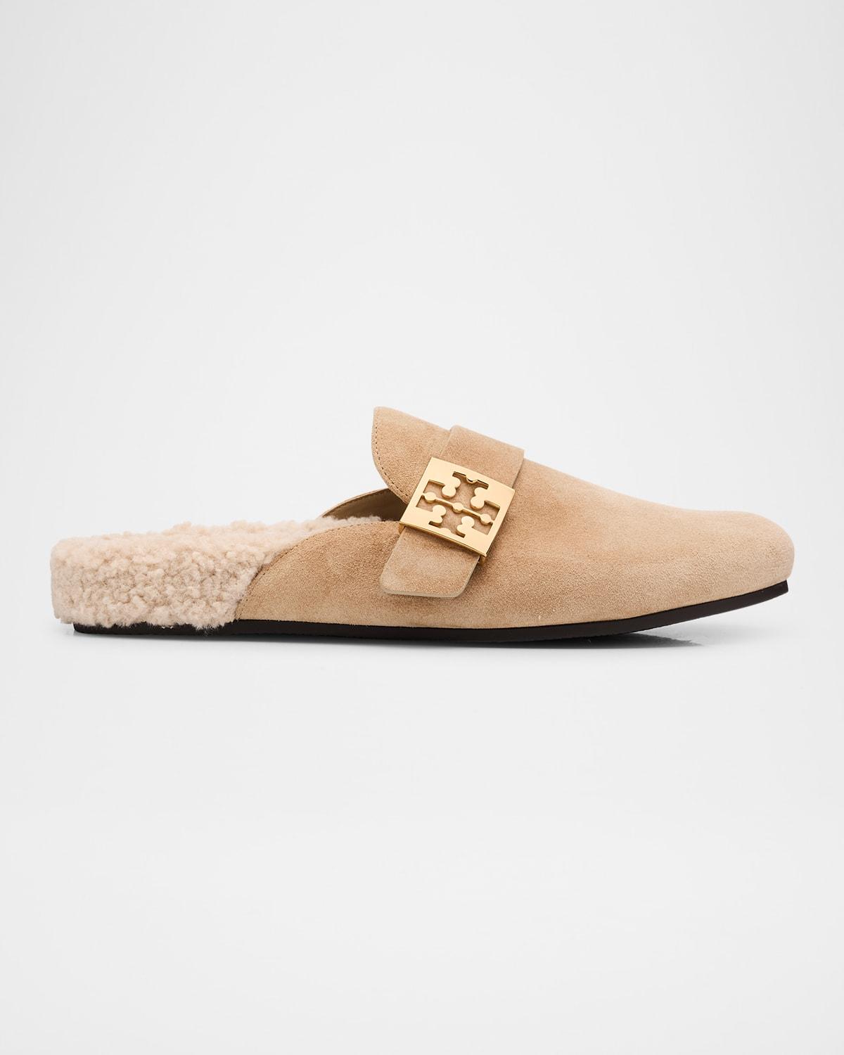 TORY BURCH Mules Mellow In Shearling Color Taupe In Brown Product Image