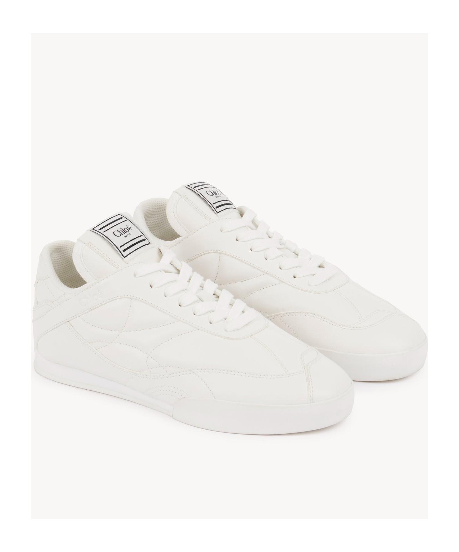 CHLOÉ Womens Chloe Kick Brand-patch Leather Low-top Trainers In White Product Image