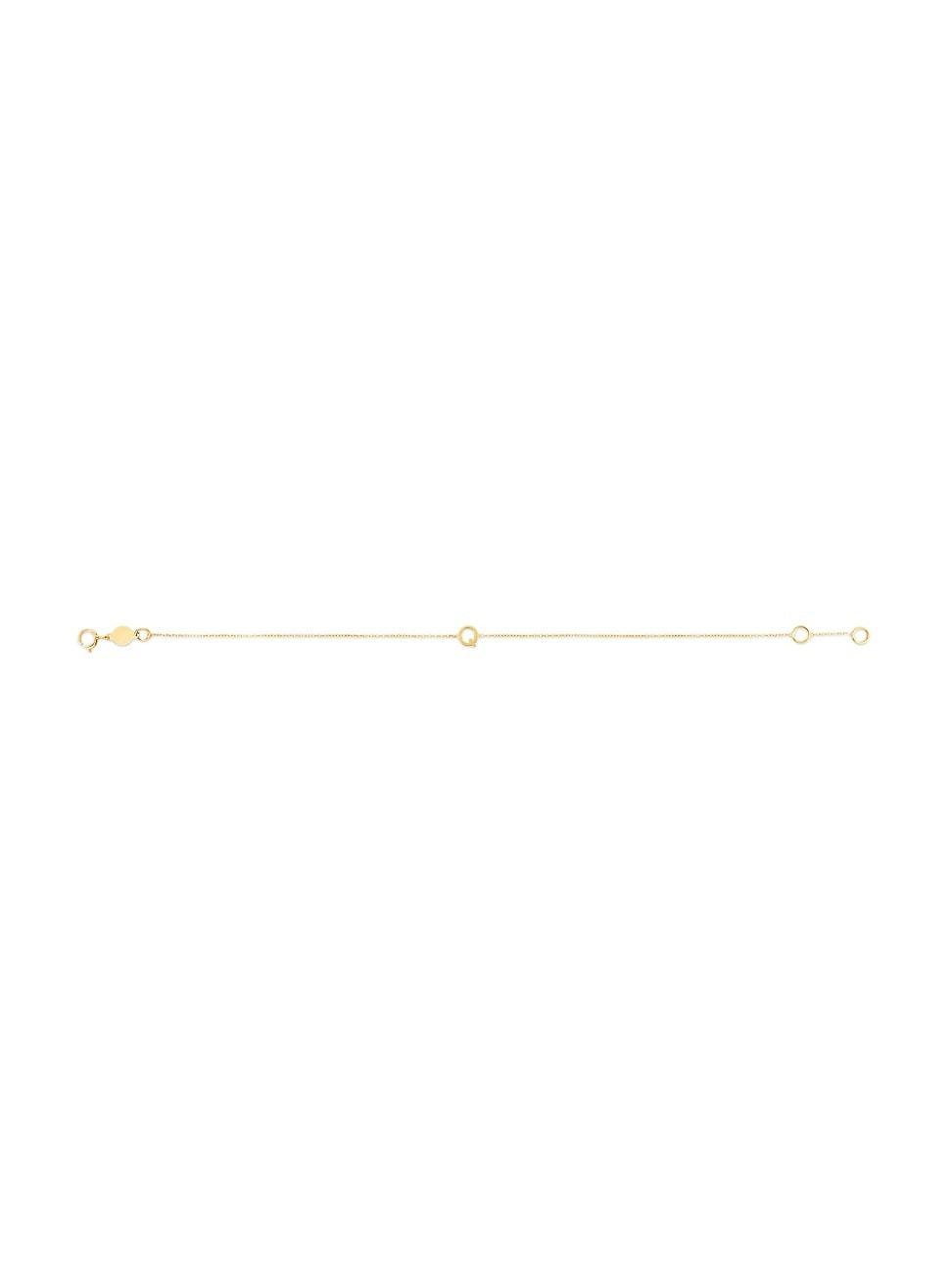 Womens 14K Yellow Gold Initial Charm Bracelet Product Image